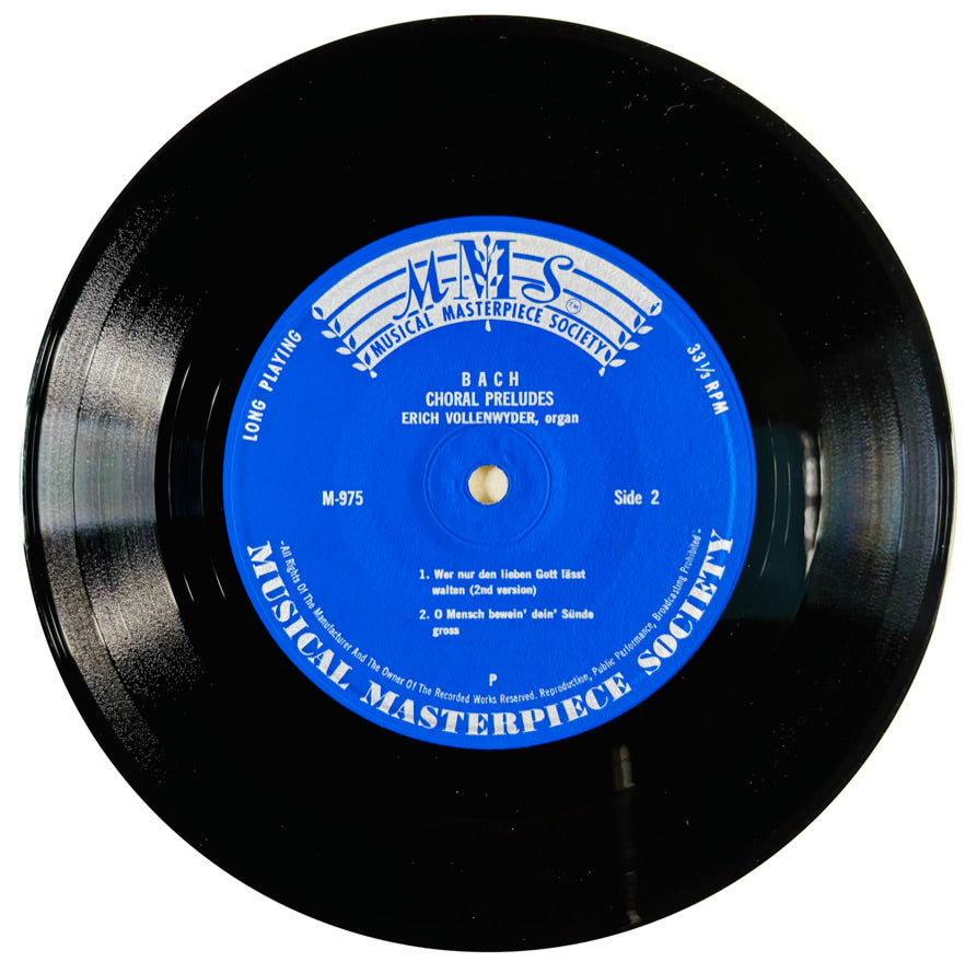 J.S. BACH - Vier Choralvorspiele - 33rpm Nero