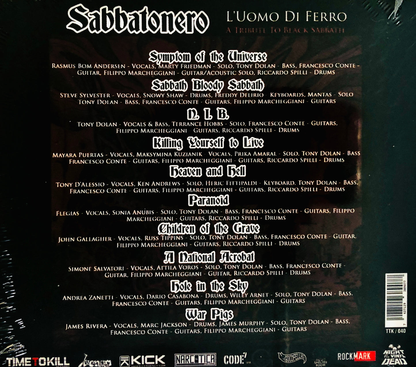 Sabbatonero - L’Uomo di Ferro (a tribute to Black Sabbath) - Compact Disc