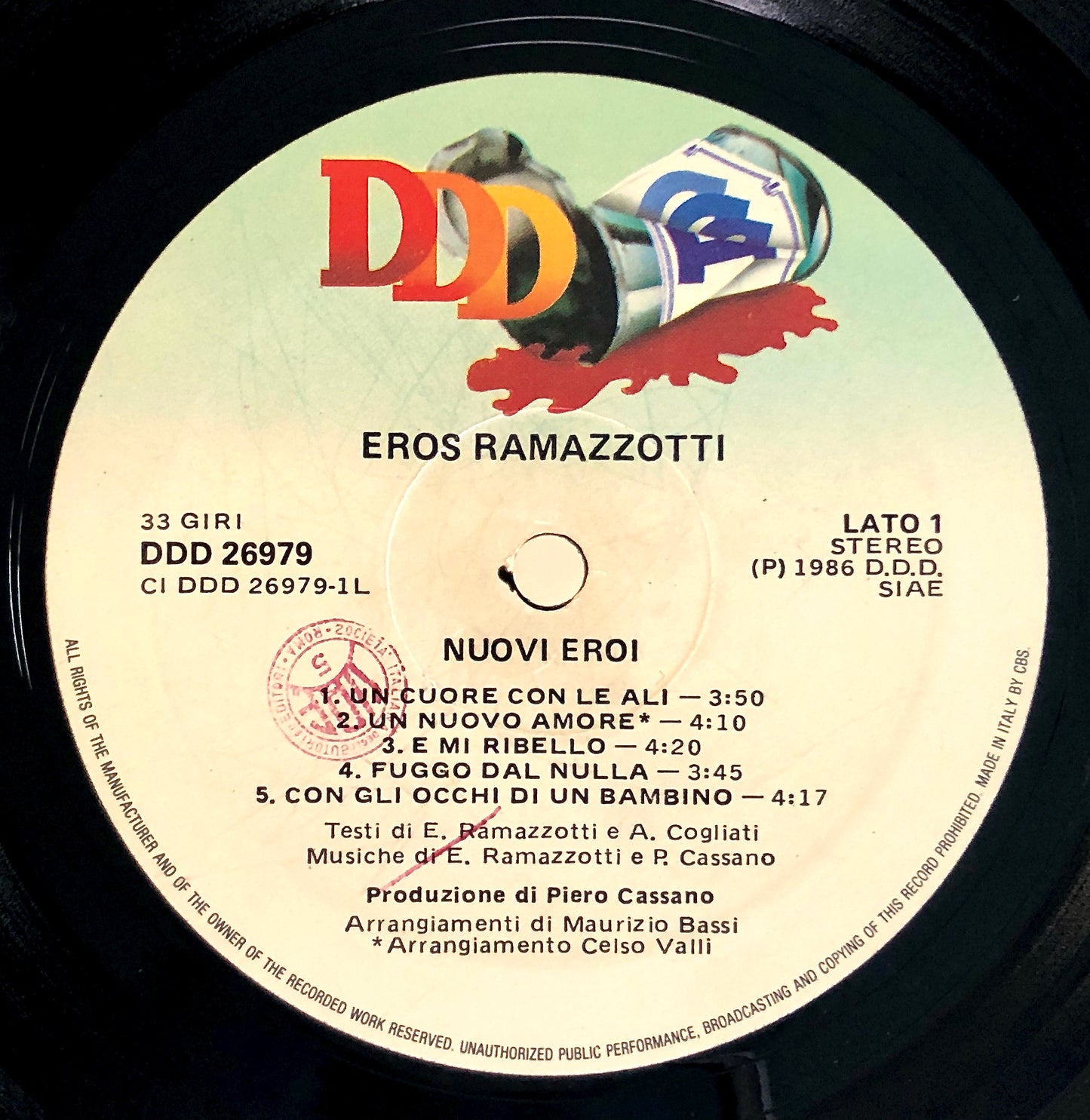 Eros Ramazzotti - Nuovi Eroi - Vinile Nero (Black Vinyl)