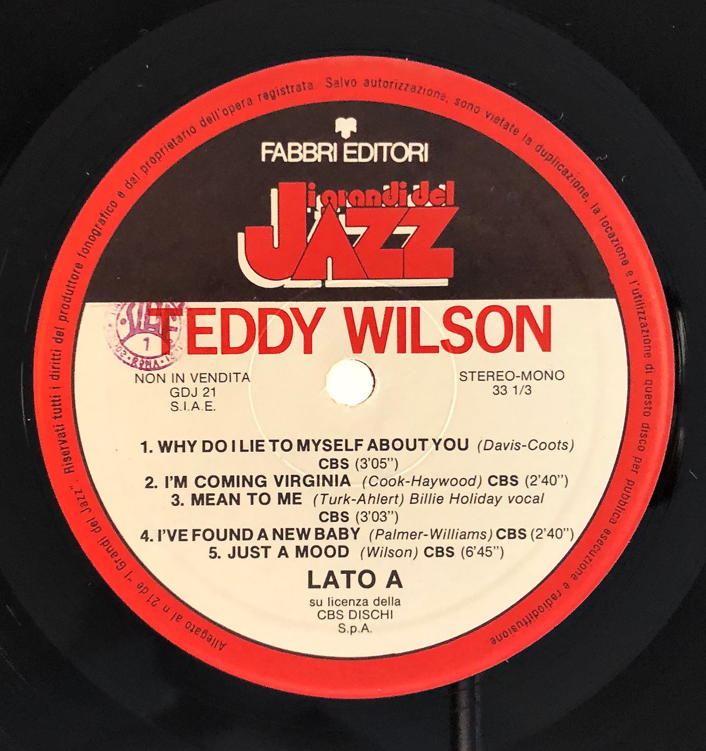 TEDDY WILSON - I grandi del Jazz - Vinile Nero (Black Vinyl)