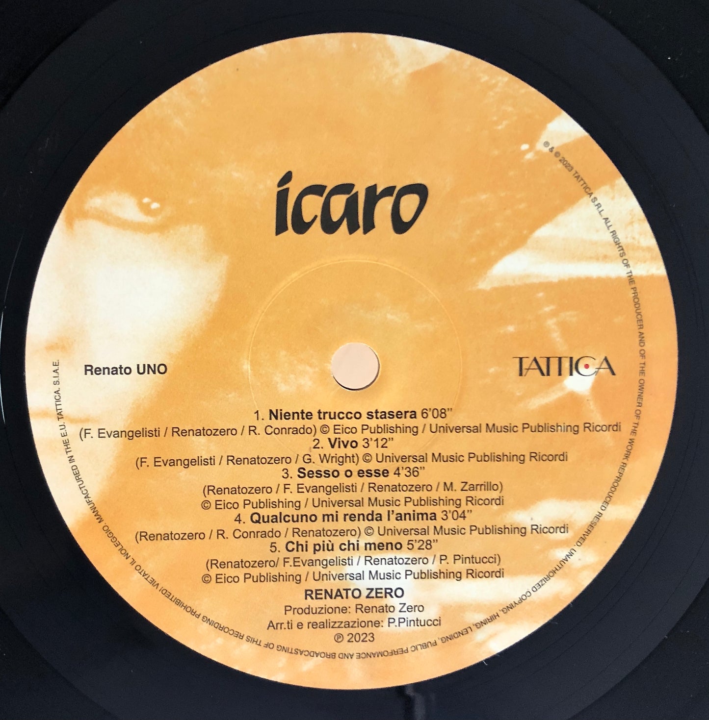 RENATO ZERO - Icaro - Doppio Vinile Nero (Black Double Vinyl)