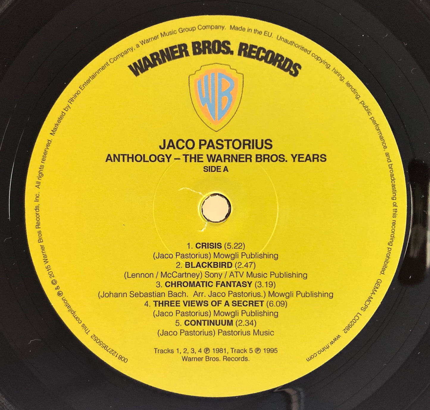 JACO PASTORIUS - Anthology The Warner Bros. Years - Vinile Nero (RSD 2015)