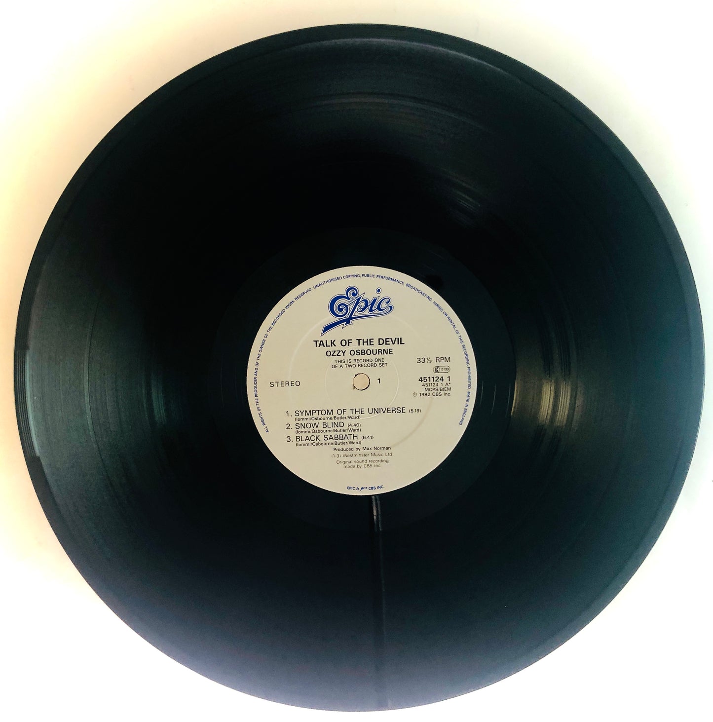 OZZY OSBOURNE - Talk of the Devil - Doppio Vinile Nero (Epic UK)