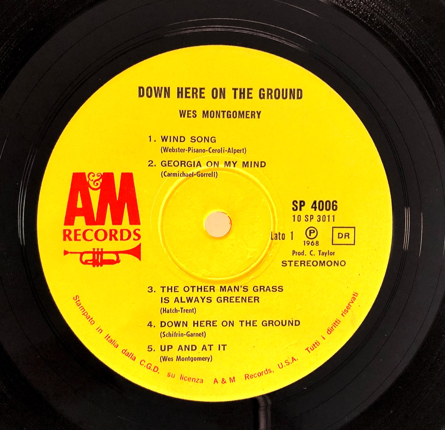 WES MONTGOMERY - Down here on the ground - Vinile Nero (Black Vinyl) (A&M 1968)