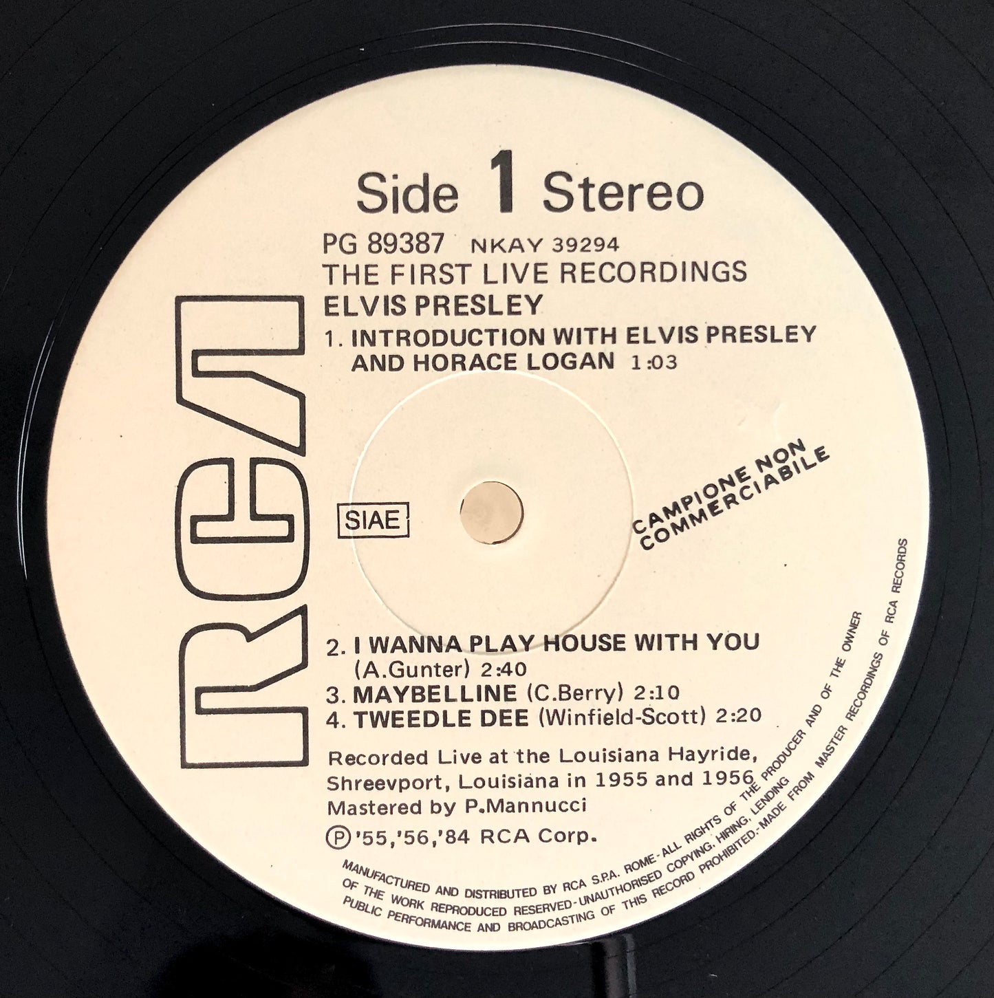 ELVIS PRESLEY - The First Live Recordings - Vinile Nero (Black Vinyl) (RCA 1984)