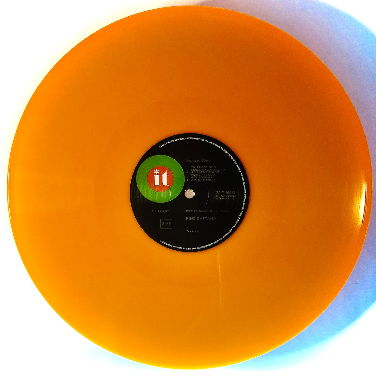 RINO GAETANO - Ingresso libero - Vinile Arancione (Etichetta it - 2021)