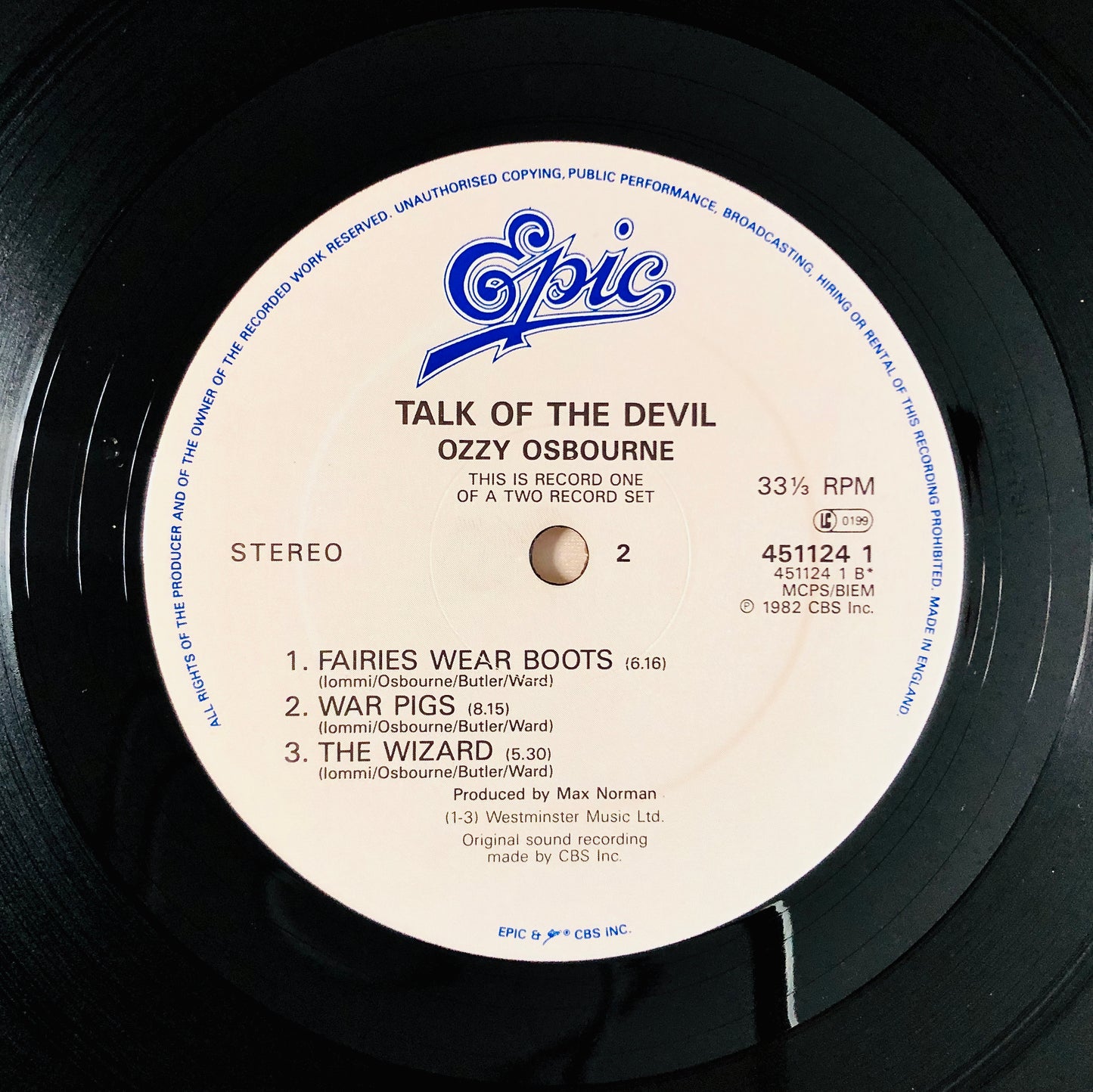 OZZY OSBOURNE - Talk of the Devil - Doppio Vinile Nero (Epic UK)