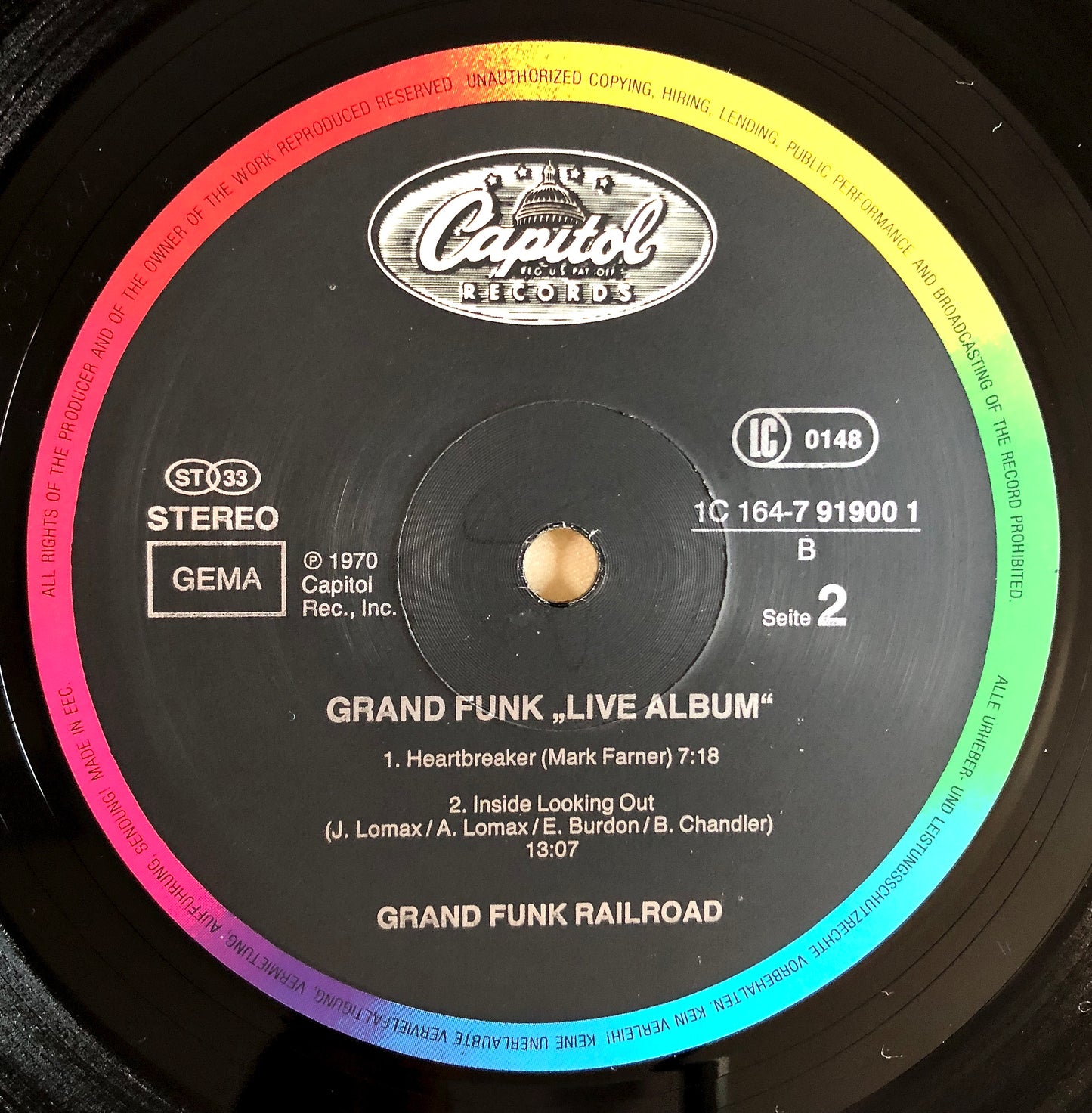 GRAND FUNK RAILROAD - Live Album - Doppio Vinile Nero (Black Double Vinyl)
