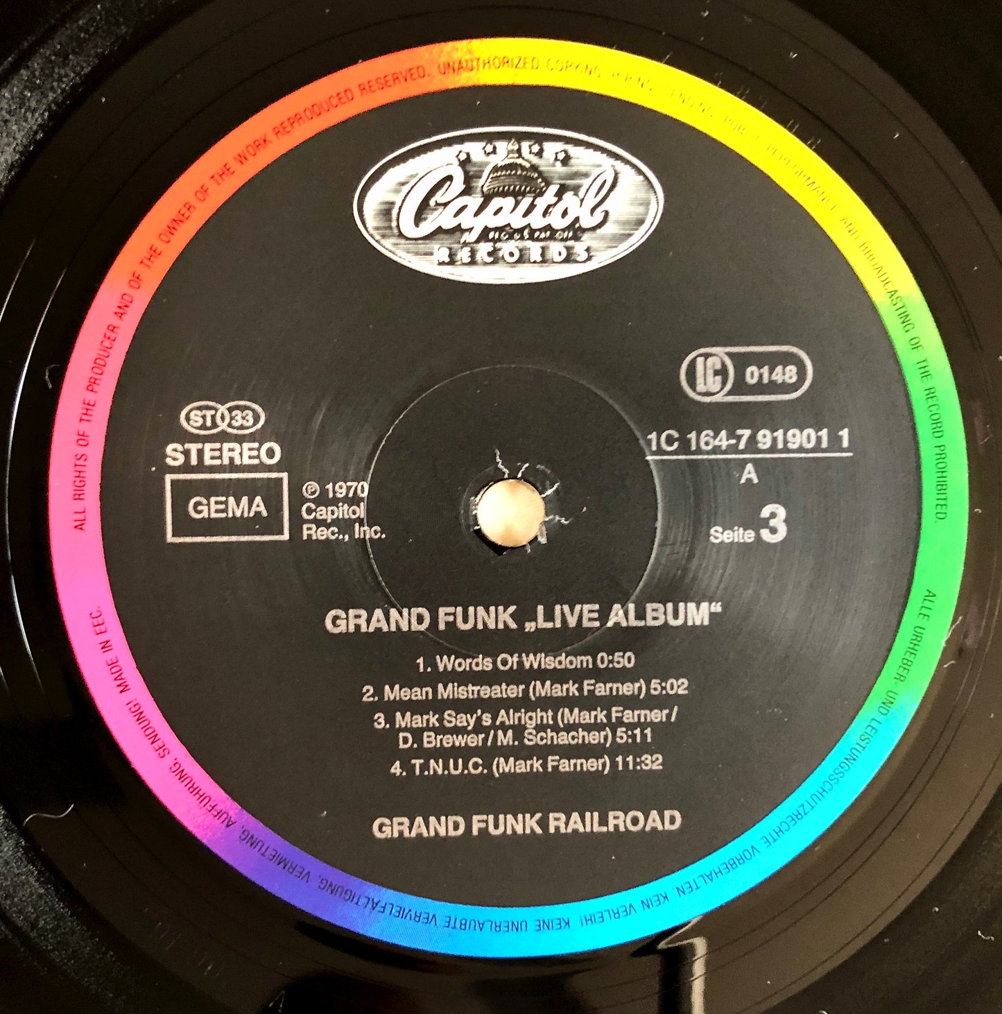 GRAND FUNK RAILROAD - Live Album - Doppio Vinile Nero (Black Double Vinyl)