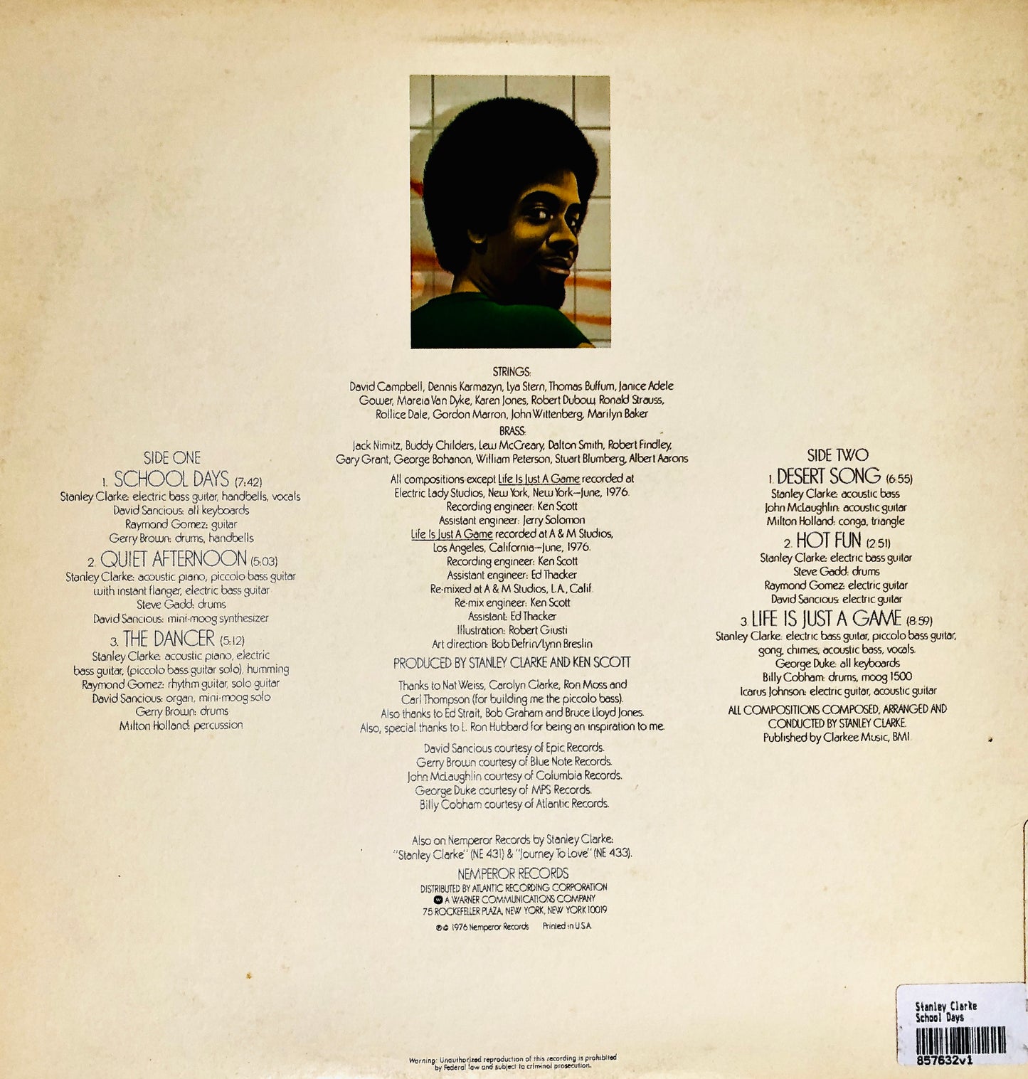 STANLEY CLARKE - School Days - Vinile Usato (Used Vinyl)