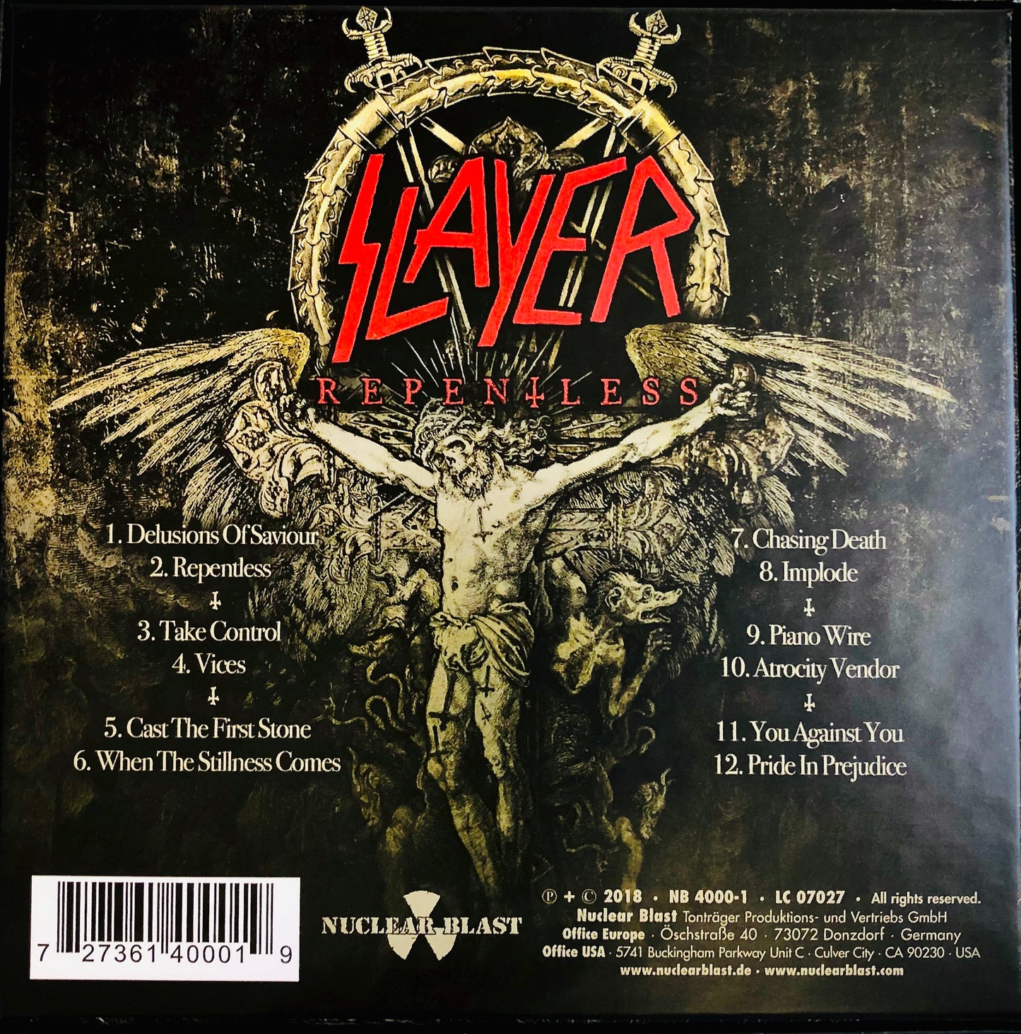 SLAYER - Repentless - Cofanetto Deluxe n° 6 x 45rpm Vinile Rosso (Ed. Lim. Numerata 2500 copie)