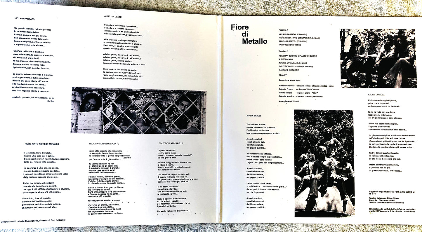 I CALIFFI - Fiore di Metallo - Vinile Trasparente (Ed. Lim. 300 copie)