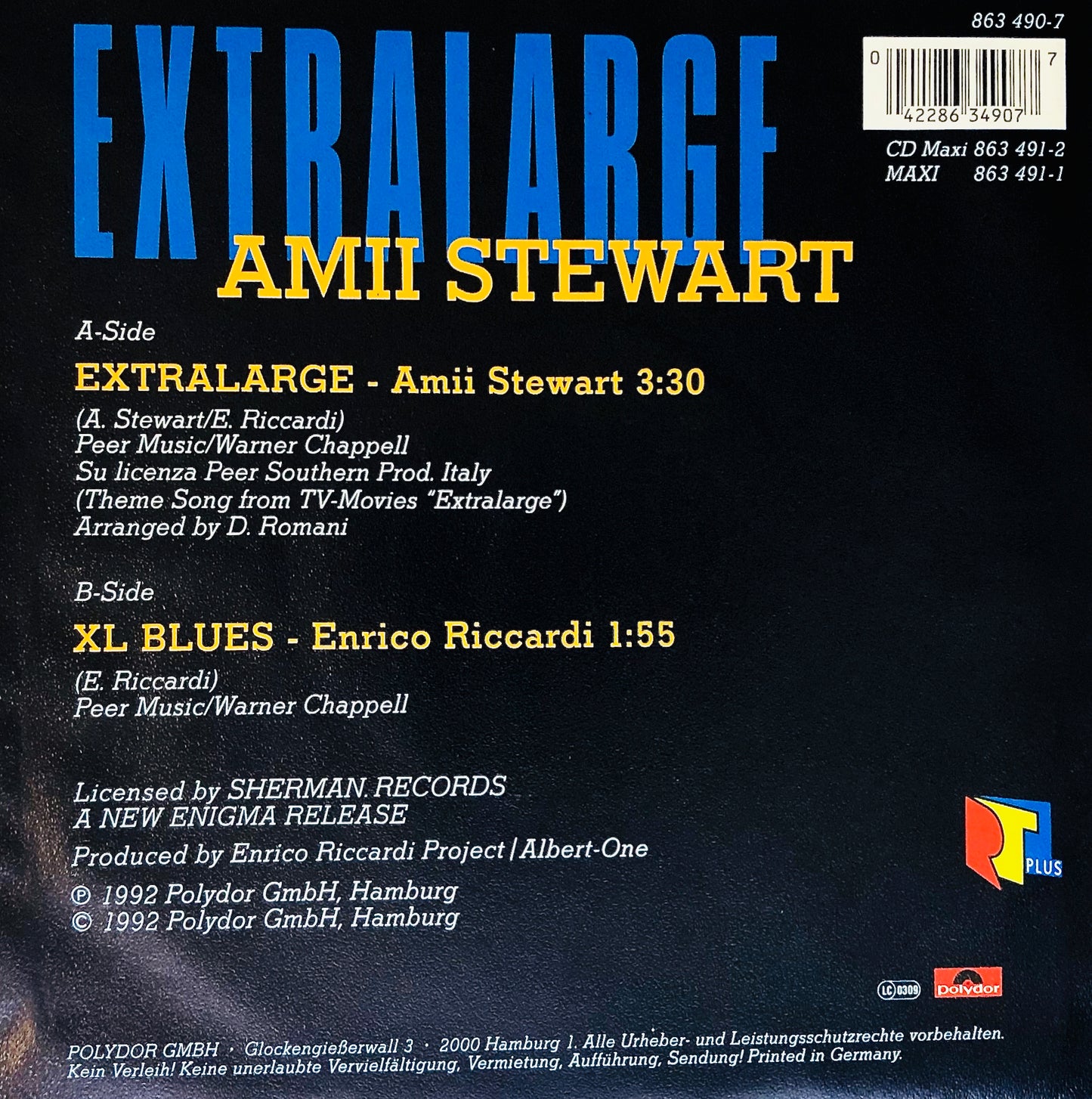 AMII STEWART - Extralarge -  45rpm Usato / Colonna Sonora