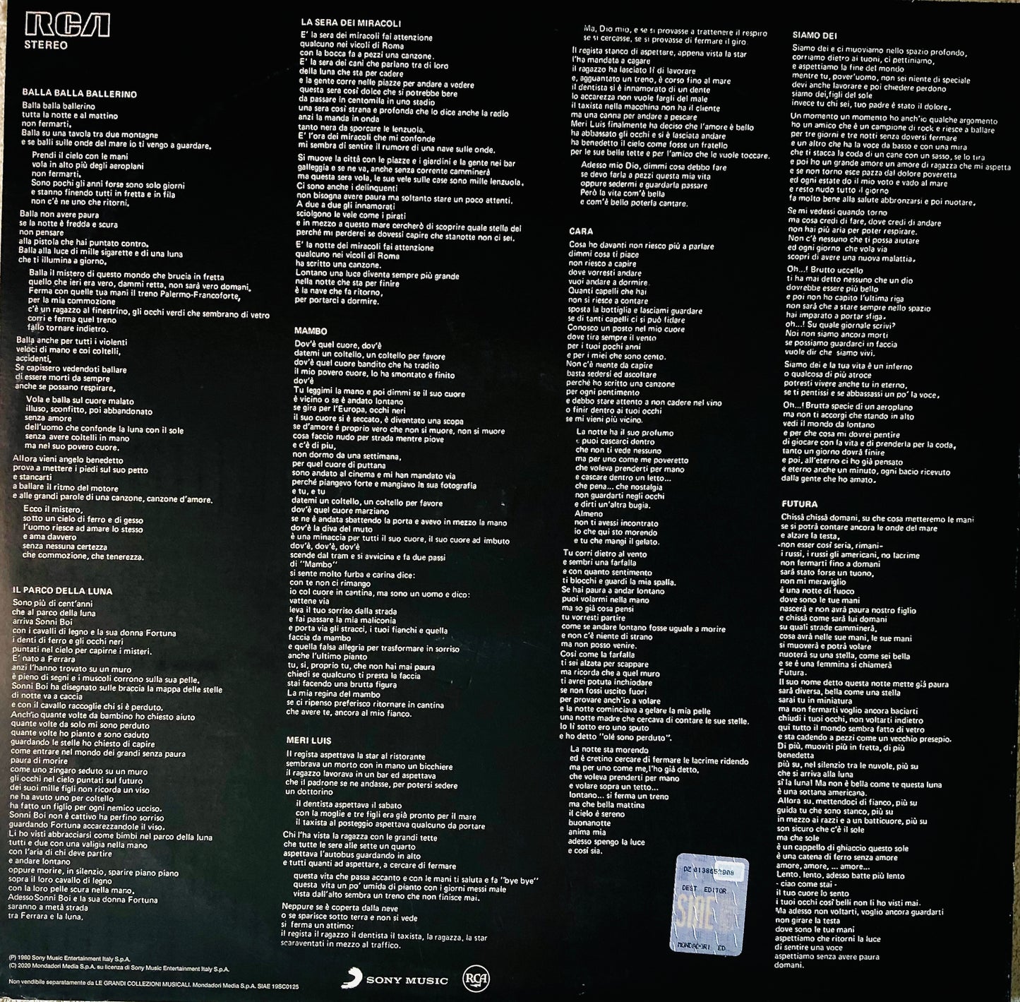 LUCIO DALLA - Dalla - Vinile Nero