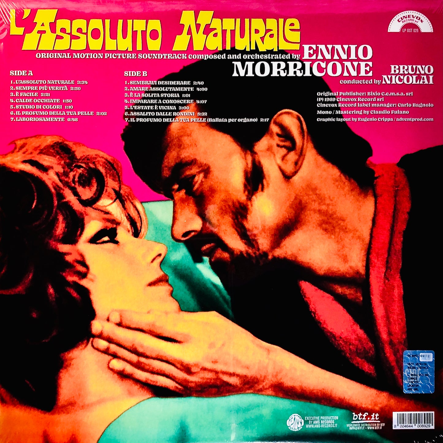 ENNIO MORRICONE - L’Assoluto Naturale - Vinile  Rosa Solido Rimasterizzato / Colonna Sonora