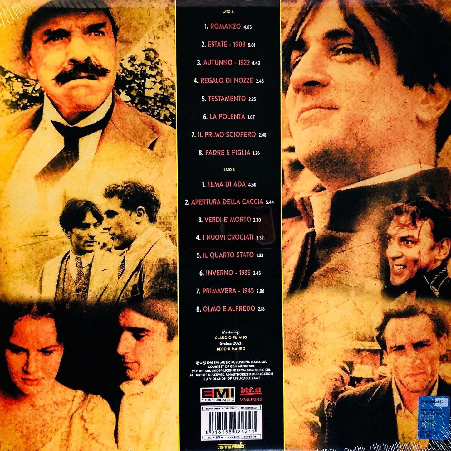 ENNIO MORRICONE - Novecento - Vinile Rosso Trasparente Rimasterizzato / Colonna Sonora