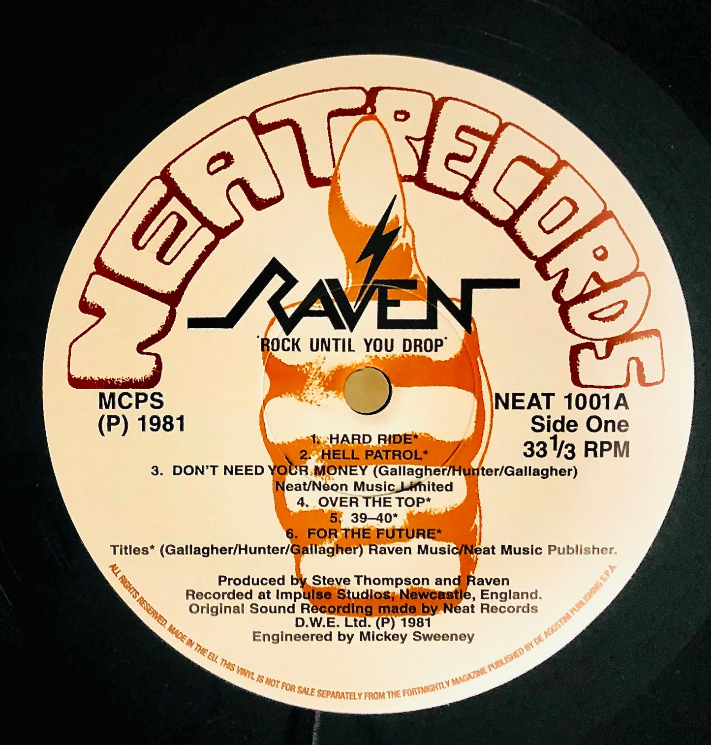 RAVEN - Rock until you drop - Vinile Nero + Toppa