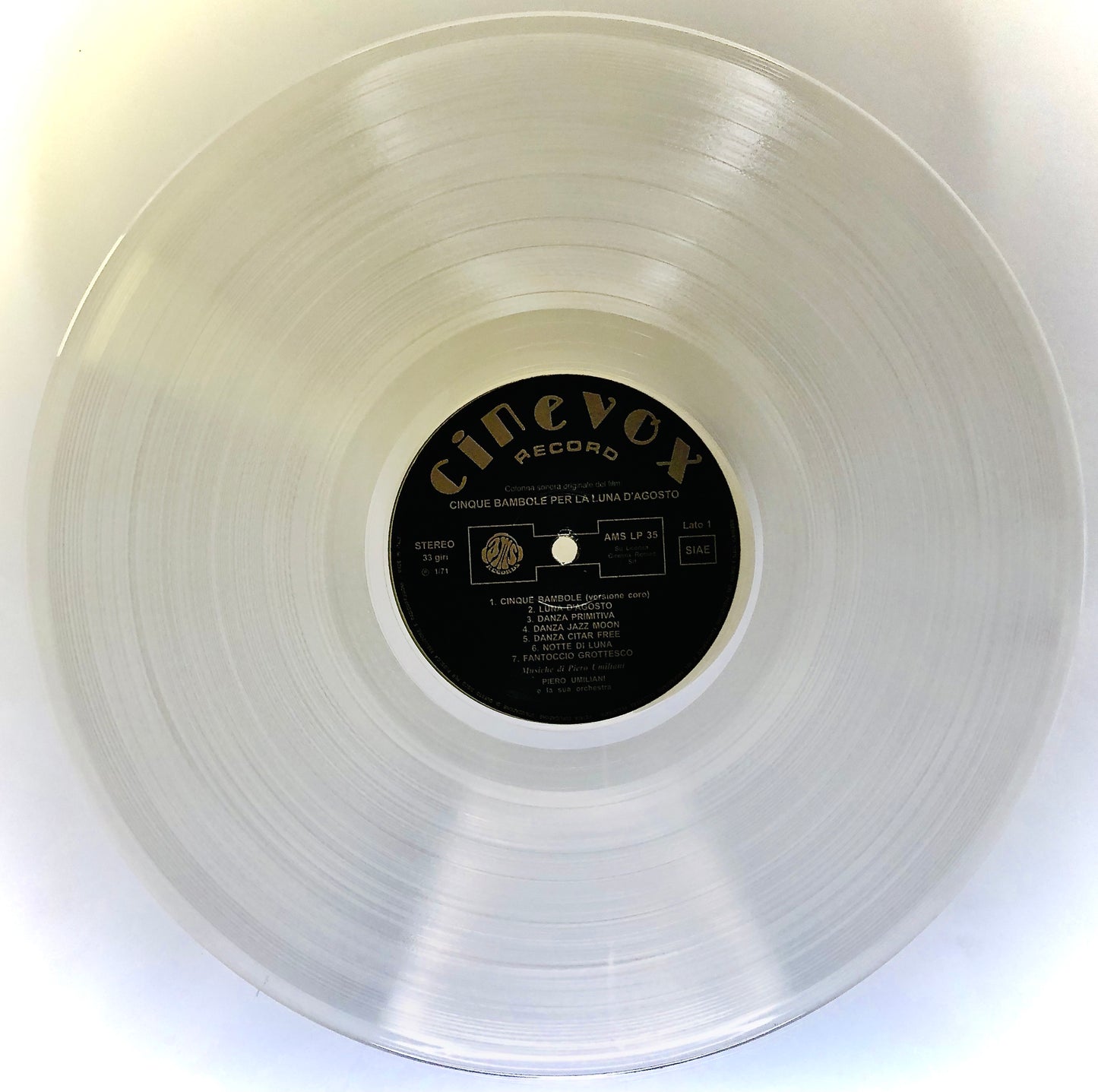 PIERO UMILIANI - 5 Bambole per la luna d’agosto - Vinile Trasparente Cristallo Rimasterizzato / Colonna Sonora