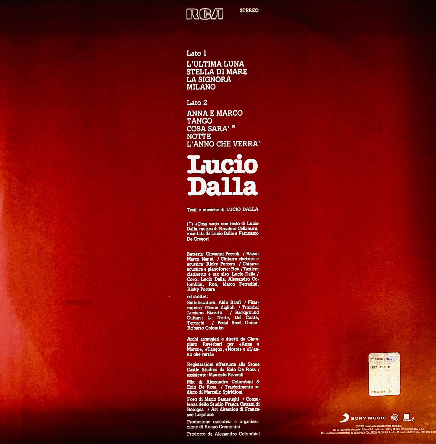 LUCIO DALLA - Lucio Dalla - Vinile Nero (Black Vinyl)