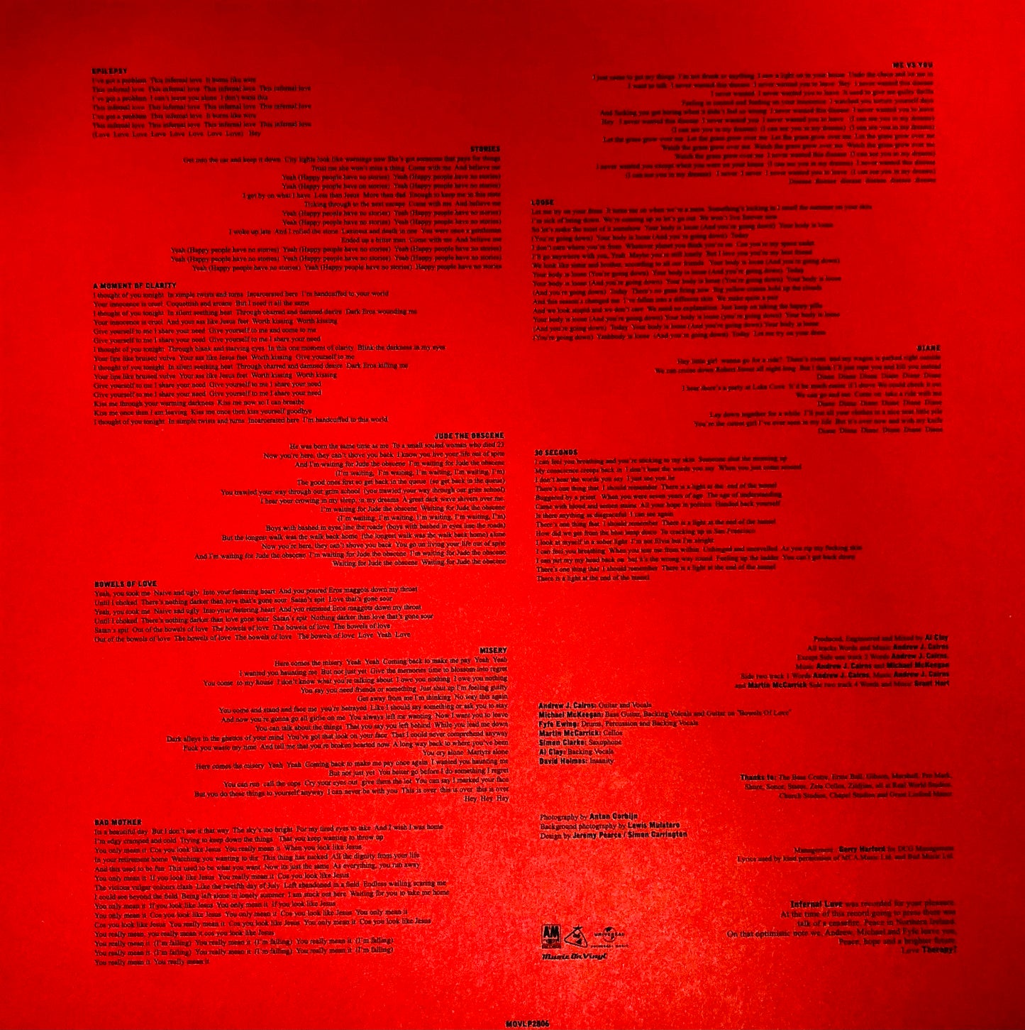 THERAPY? - Infernal Love - Vinile Nero Audiofilo