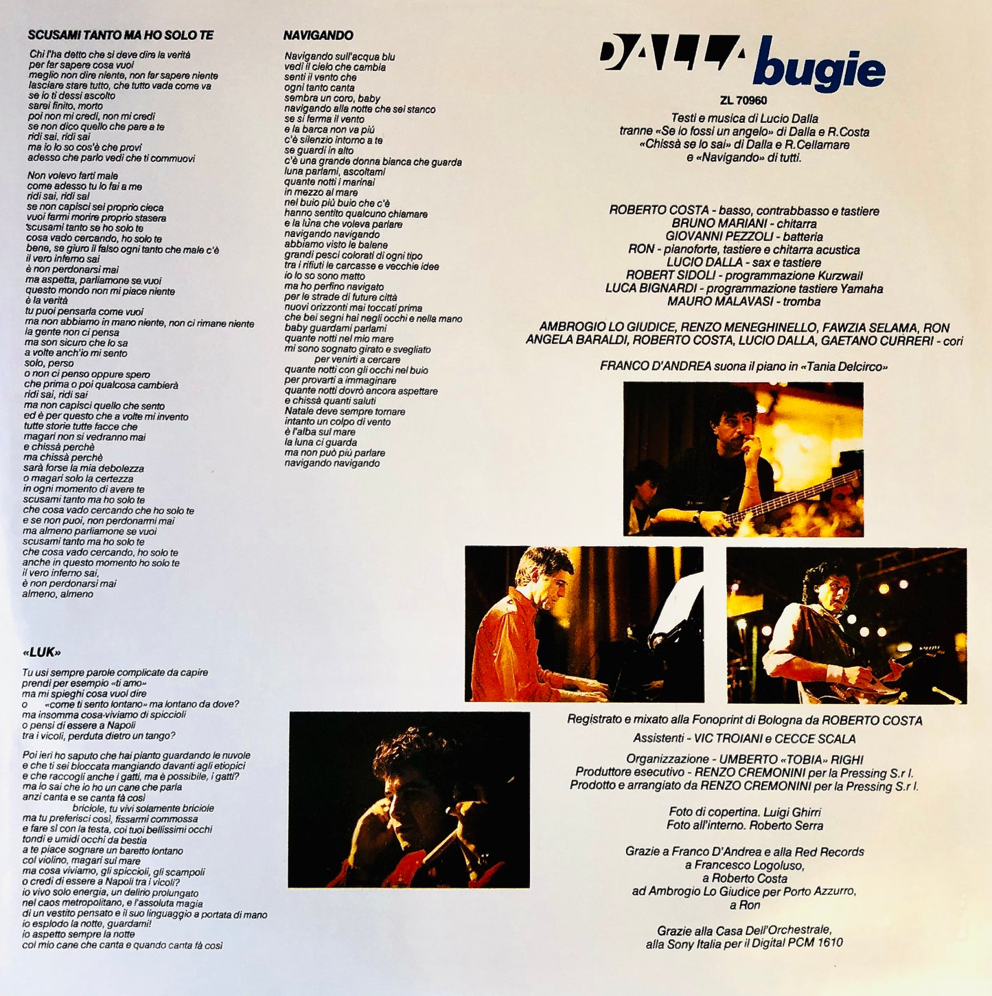 LUCIO DALLA - Bugie - Vinile Nero (Black Vinyl)