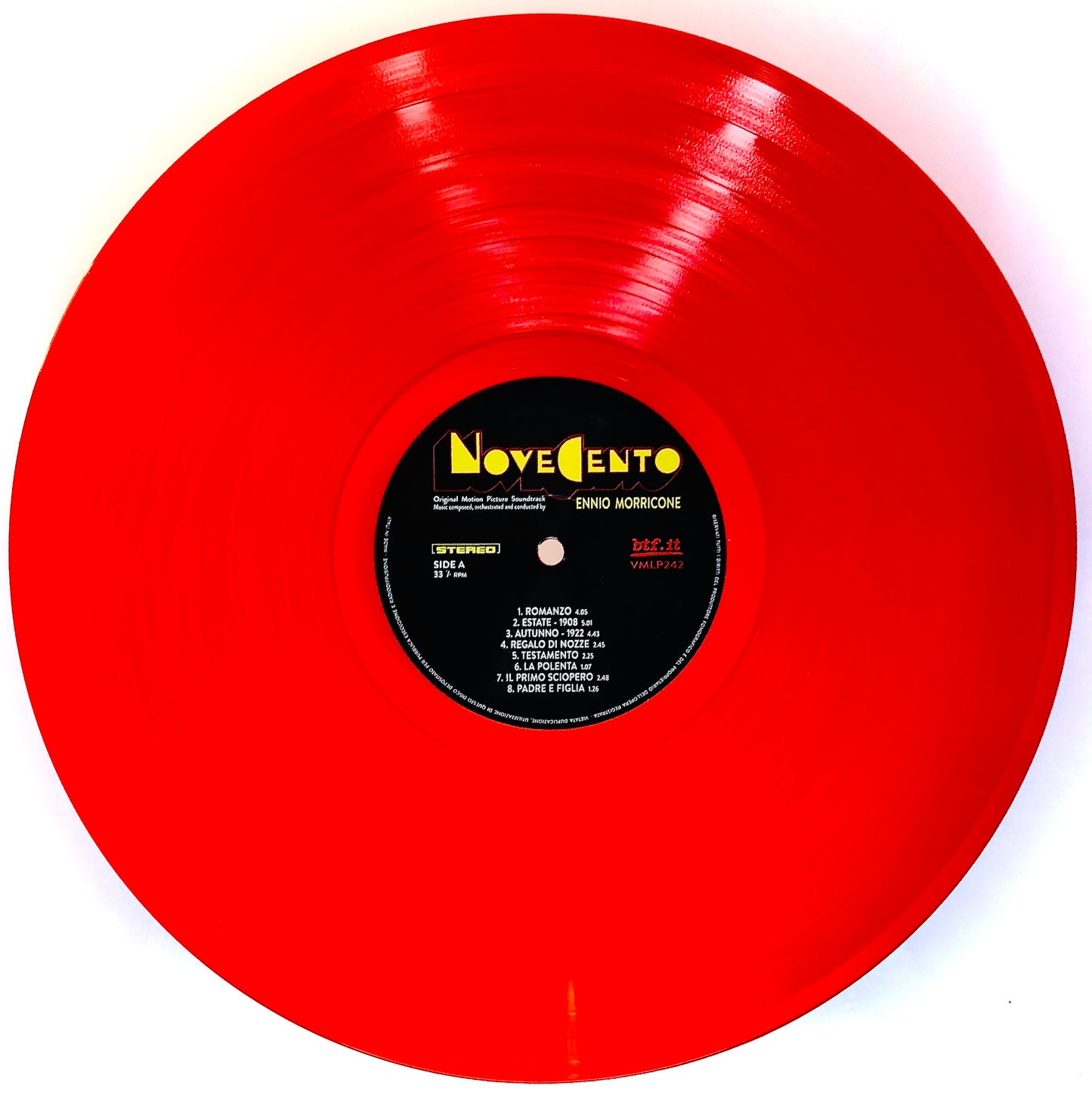ENNIO MORRICONE - Novecento - Vinile Rosso Trasparente Rimasterizzato / Colonna Sonora