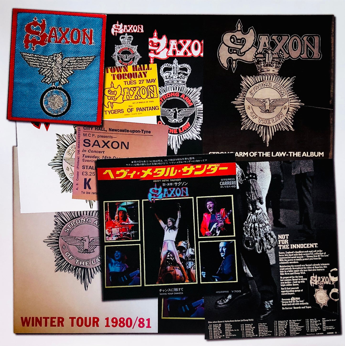 SAXON - Strong Arm of the Law - Vinile Nero + Spilla e Toppa