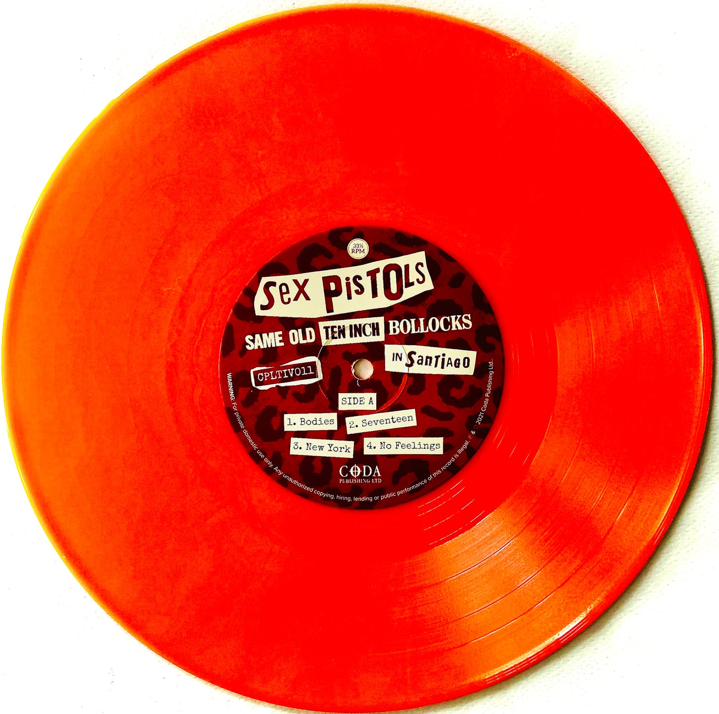 SEX PISTOLS	- Same old ten inch Bollocks in Santiago - Doppio Vinile Arancione Fiammato (importazione UK)