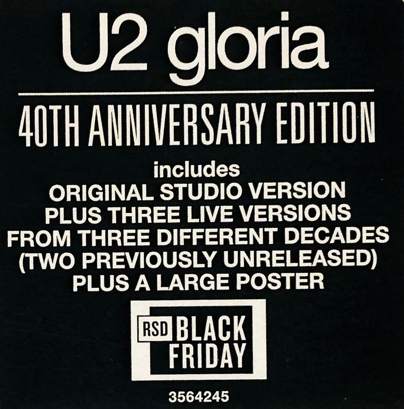 U2 - Gloria - Vinile Giallo Trasparente (Ed. Lim. 40° Anniversario)