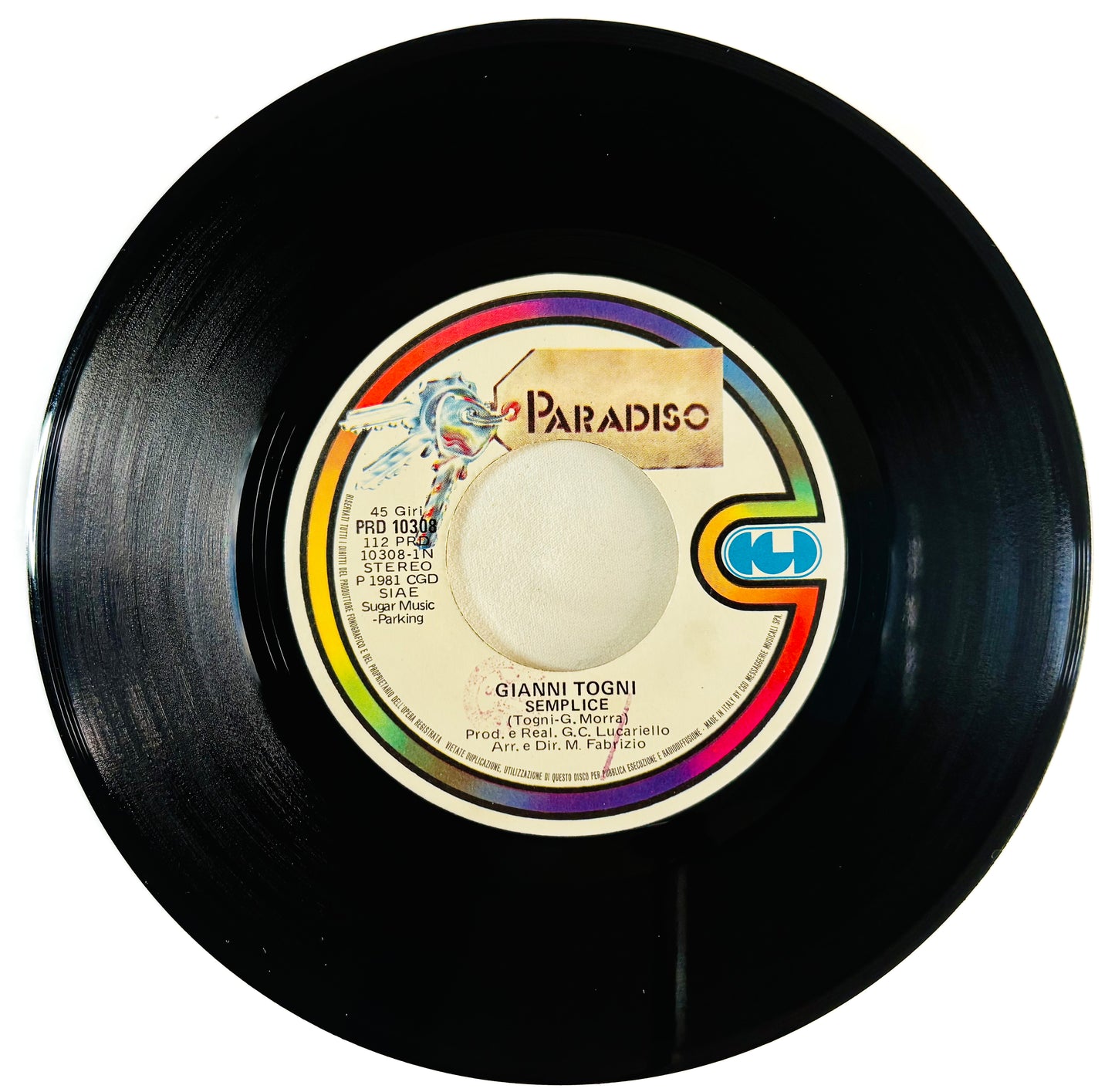 GIANNI TOGNI - Semplice - Vinile Nero 45rpm (7” Black Vinyl) (1981)