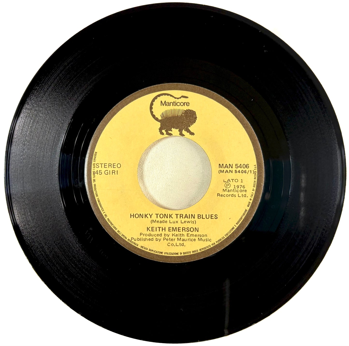 Keith Emerson - Honky Tonk Train Blues - Vinile Nero (45rpm)