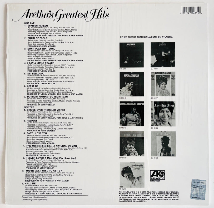 ARETHA FRANKLIN - Aretha’s Greatest Hits - Vinile Nero (Black Vinyl) (2016)