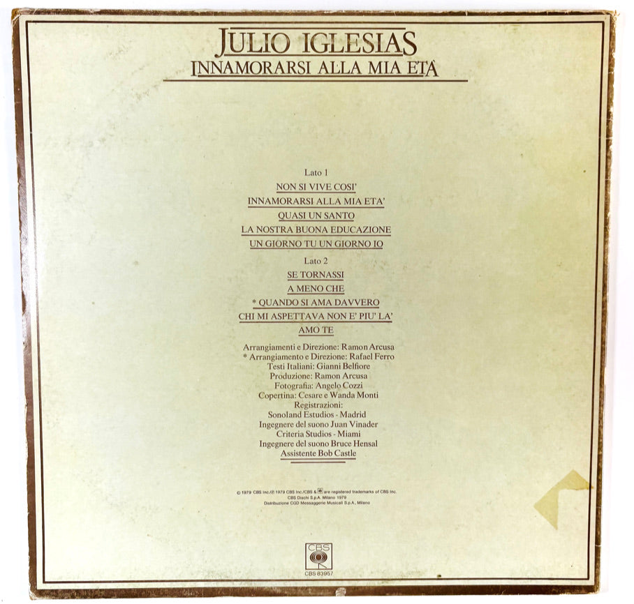 Julio Iglesias - Innamorarsi alla mia età - Vinile Nero (Black Vinyl)