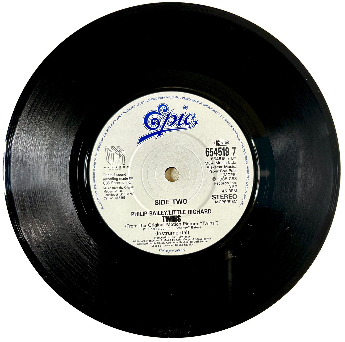 PHILIP BAILEY / LITTLE RICHARD - Twins - Vinile Nero (45rpm UK)