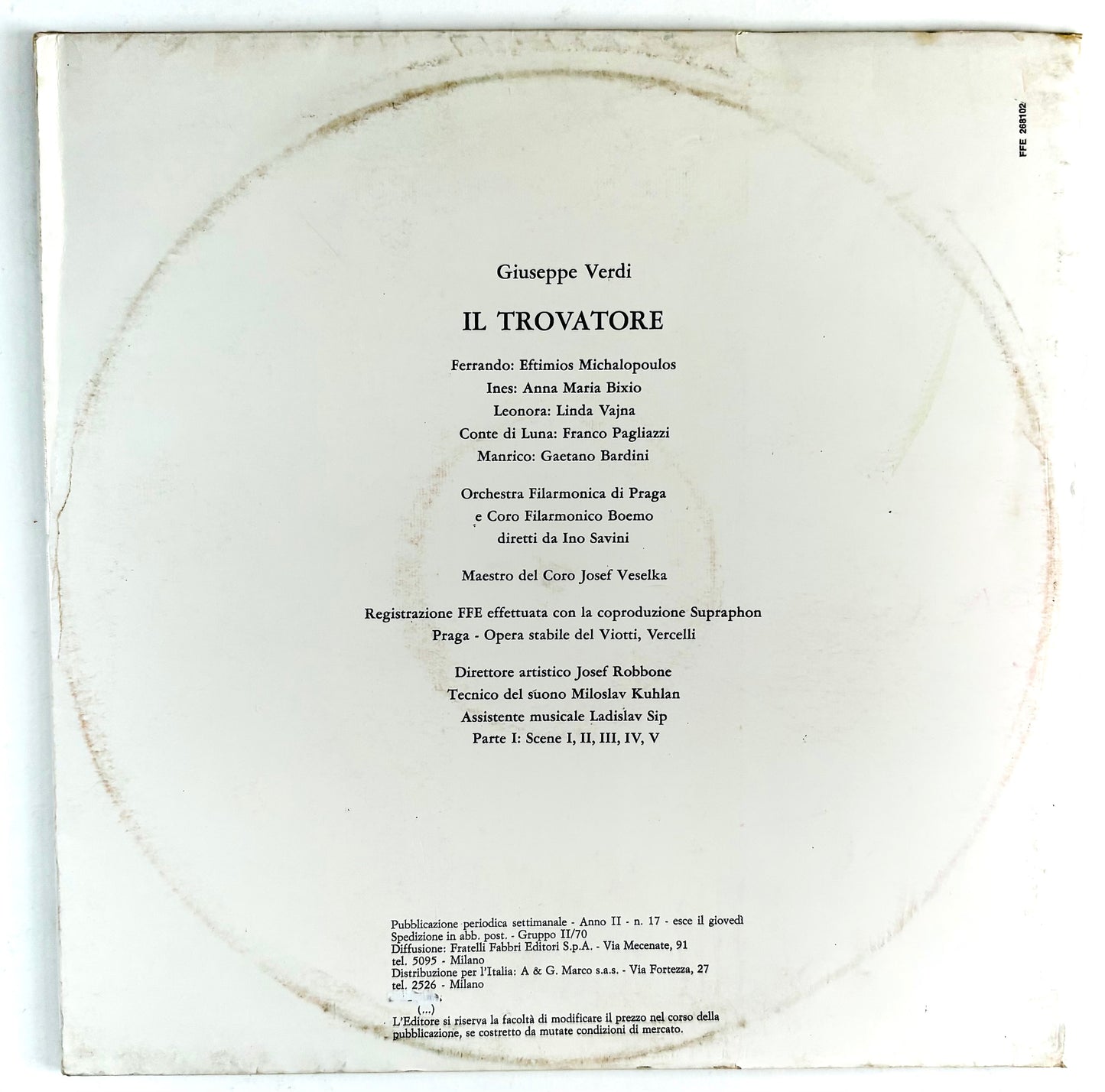 Giuseppe Verdi - Il Trovatore - n° 4 LP Vinile Nero (4LPs Black Vinyl)