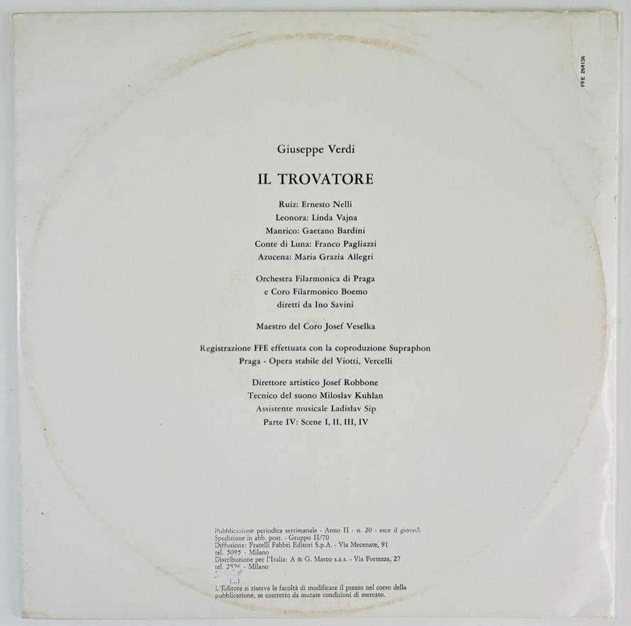 Giuseppe Verdi - Il Trovatore - n° 4 LP Vinile Nero (4LPs Black Vinyl)