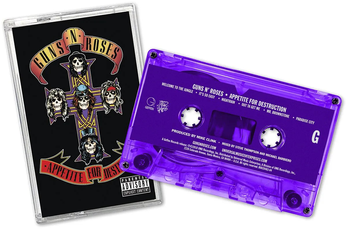 GUNS N’ ROSES - Appetite for Destruction - Musicassetta Viola Trasparente (Clear Purple MC)