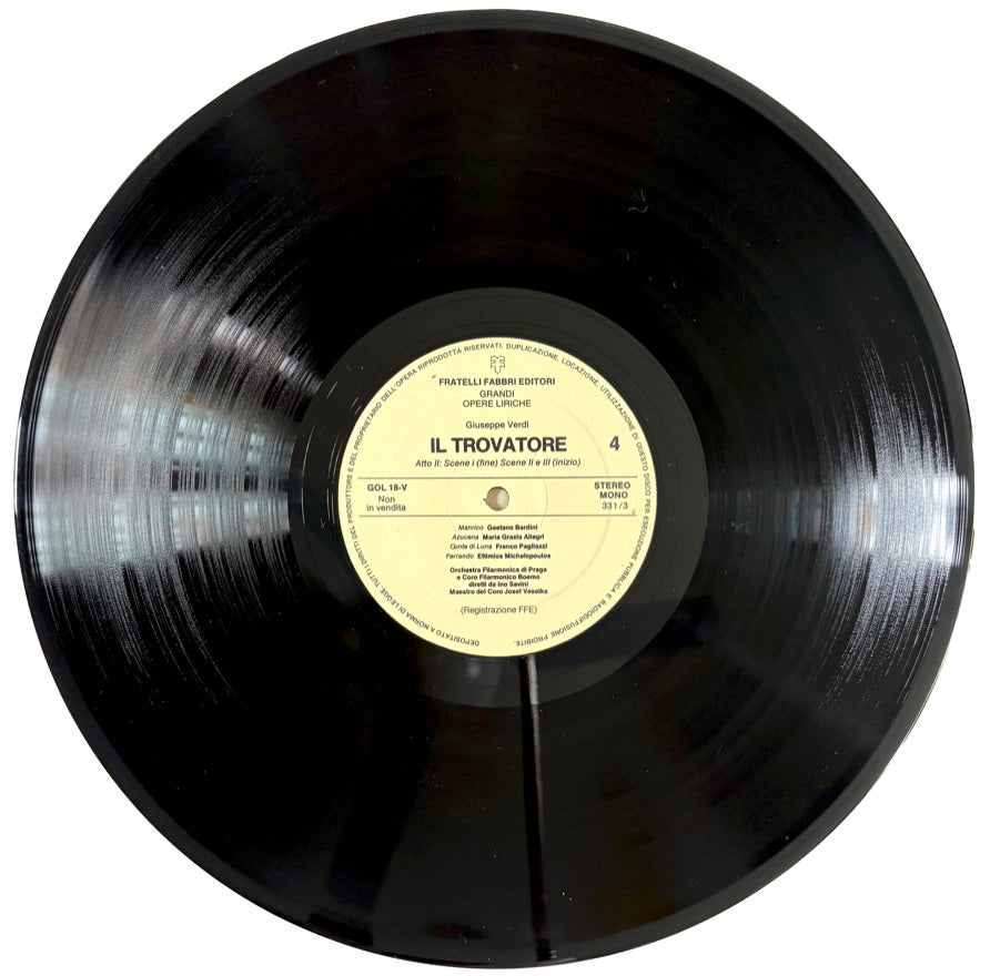 Giuseppe Verdi - Il Trovatore - n° 4 LP Vinile Nero (4LPs Black Vinyl)