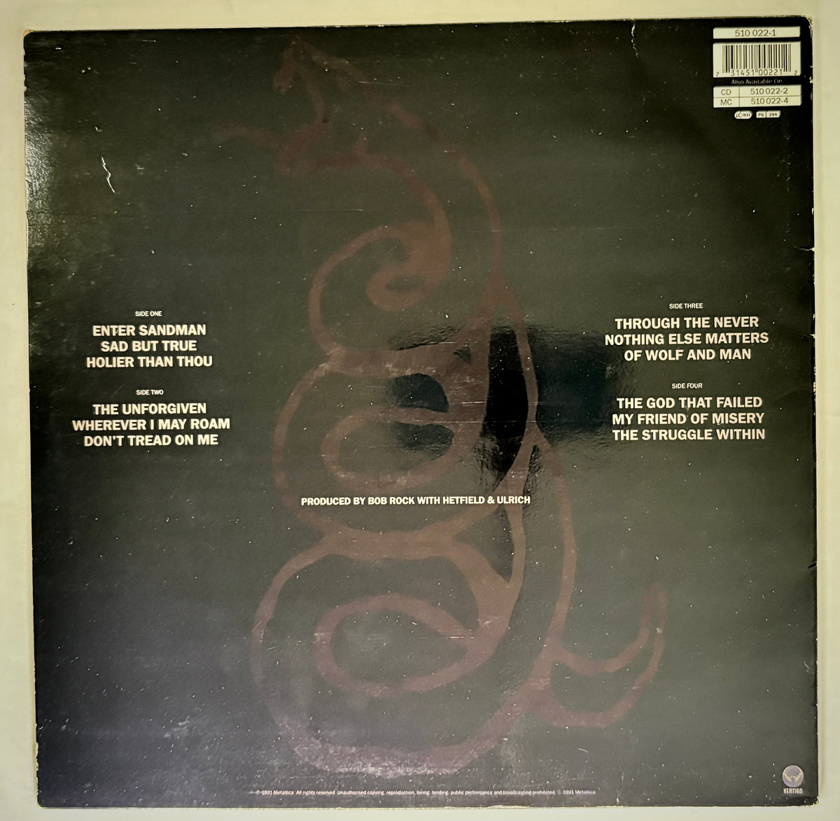 Metallica - Black Album - Doppio Vinile Nero (Black Double Vinyl) (UK 1991)