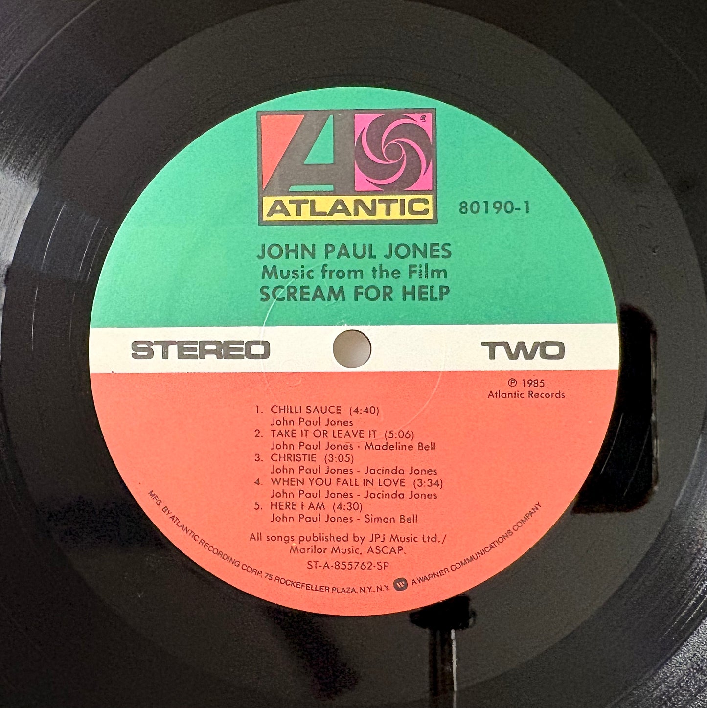 John Paul Jones - Scream for Help - Vinile Nero (Black Vinyl) (USA, 1985)