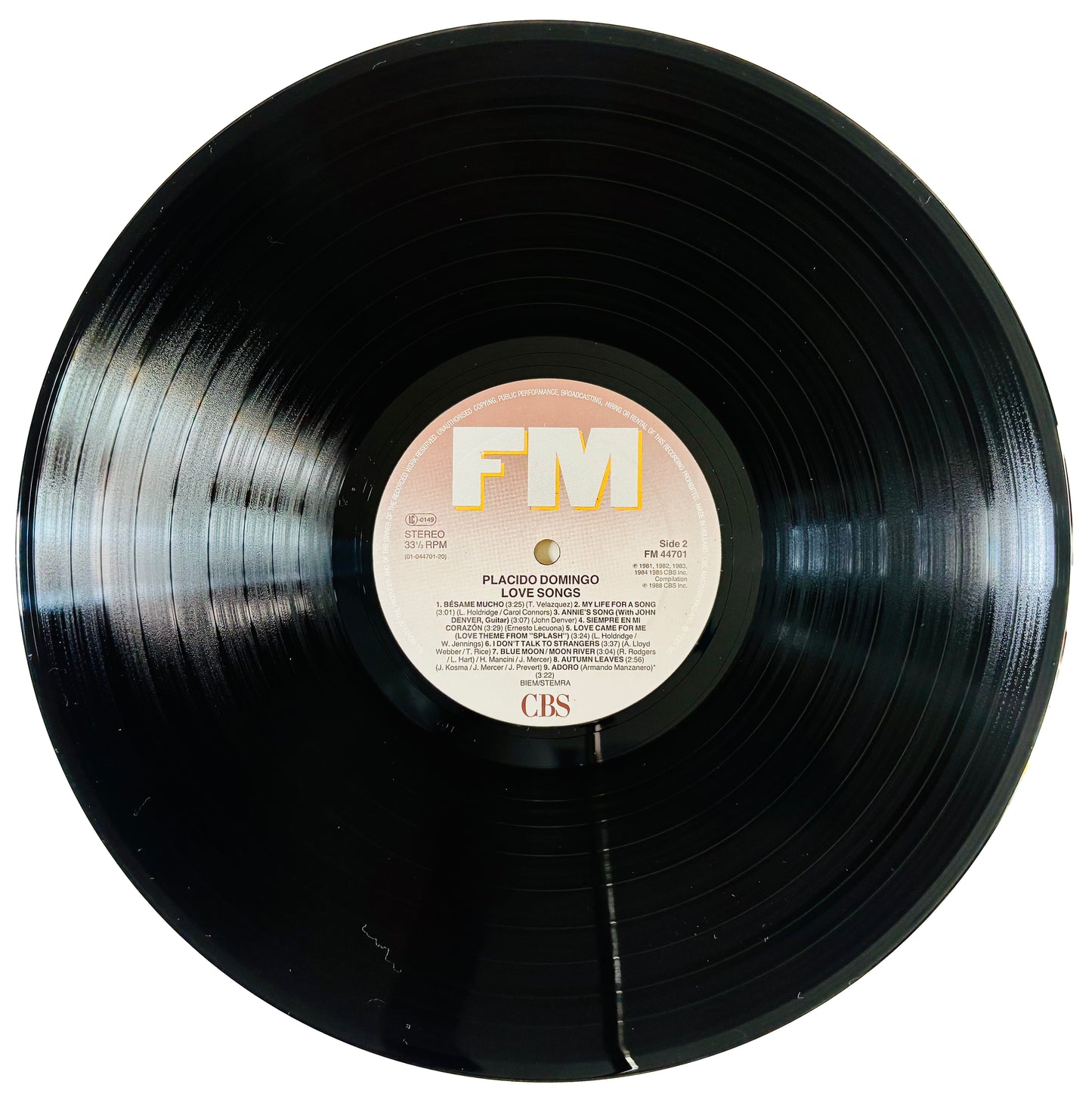 PLACIDO DOMINGO - Love Songs - Vinile Nero (1988)