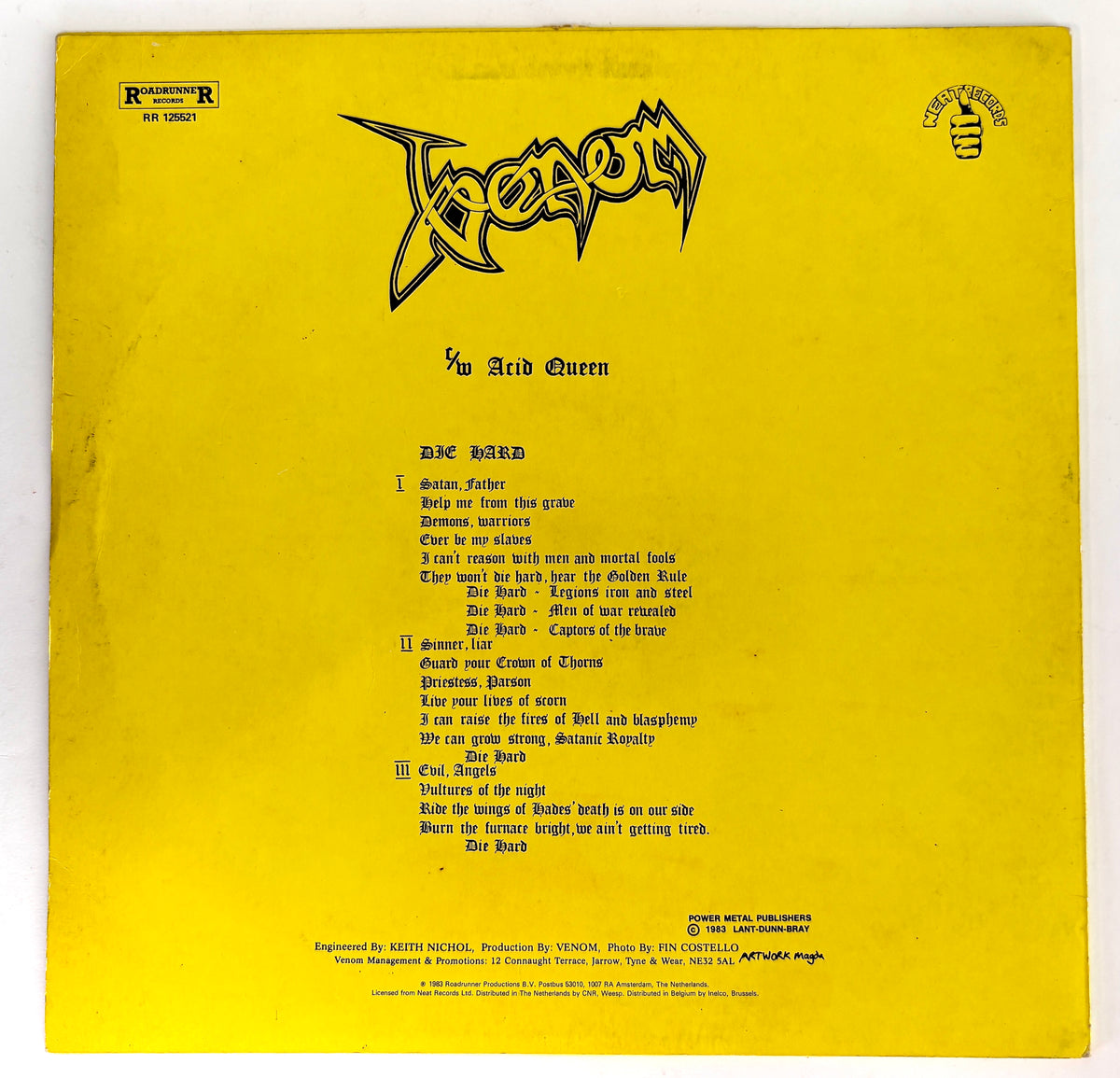 VENOM - Die Hard - Vinile Nero (Black Vinyl) (1983)