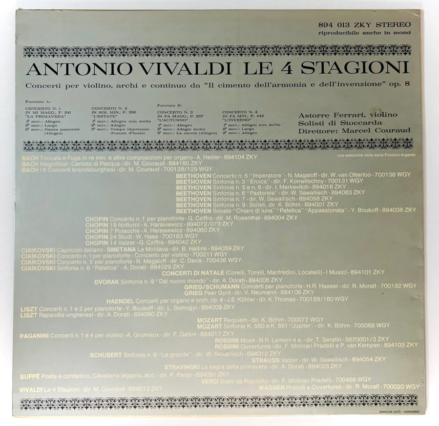 ASTORRE FERRARI / MARCEL COURAUD - Vivaldi (Le Quattro Stagioni) - Vinile Nero
