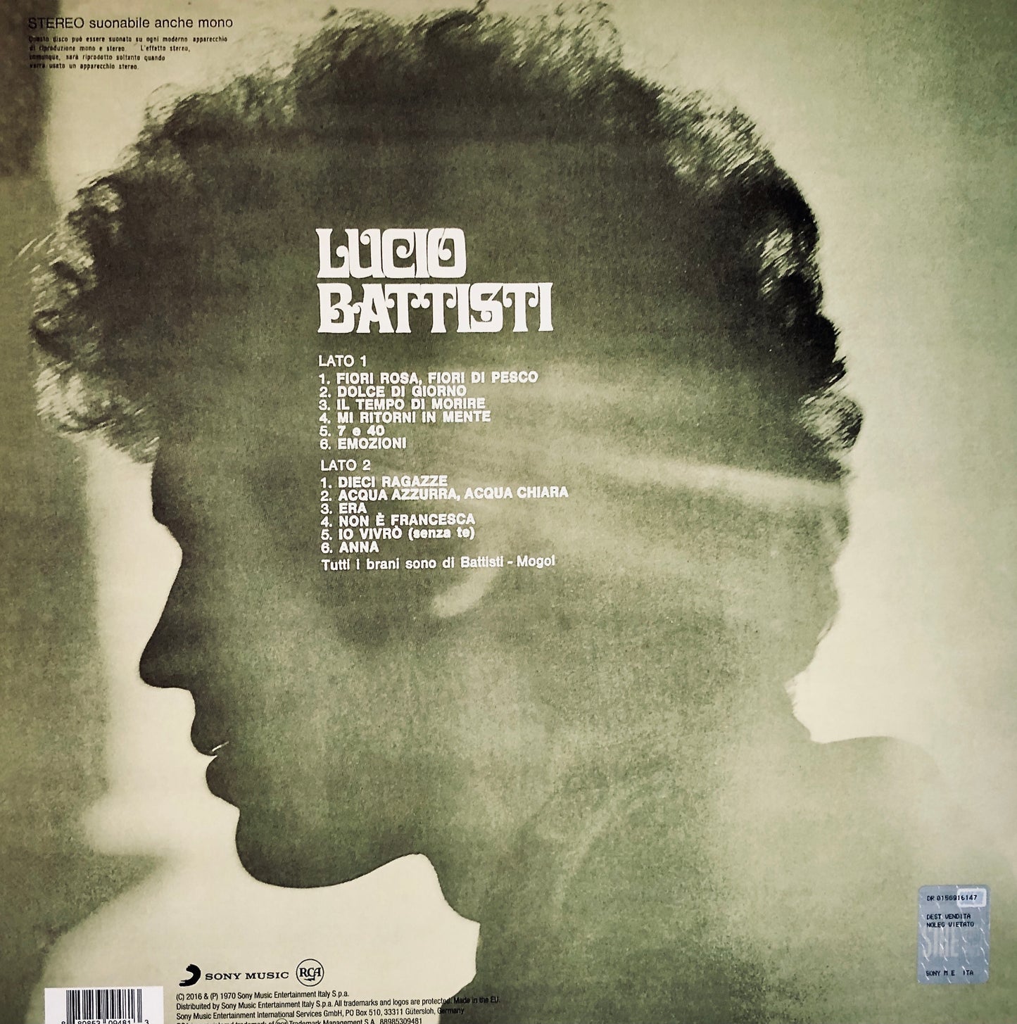 LUCIO BATTISTI - Emozioni - Vinile Nero (Black Vinyl)