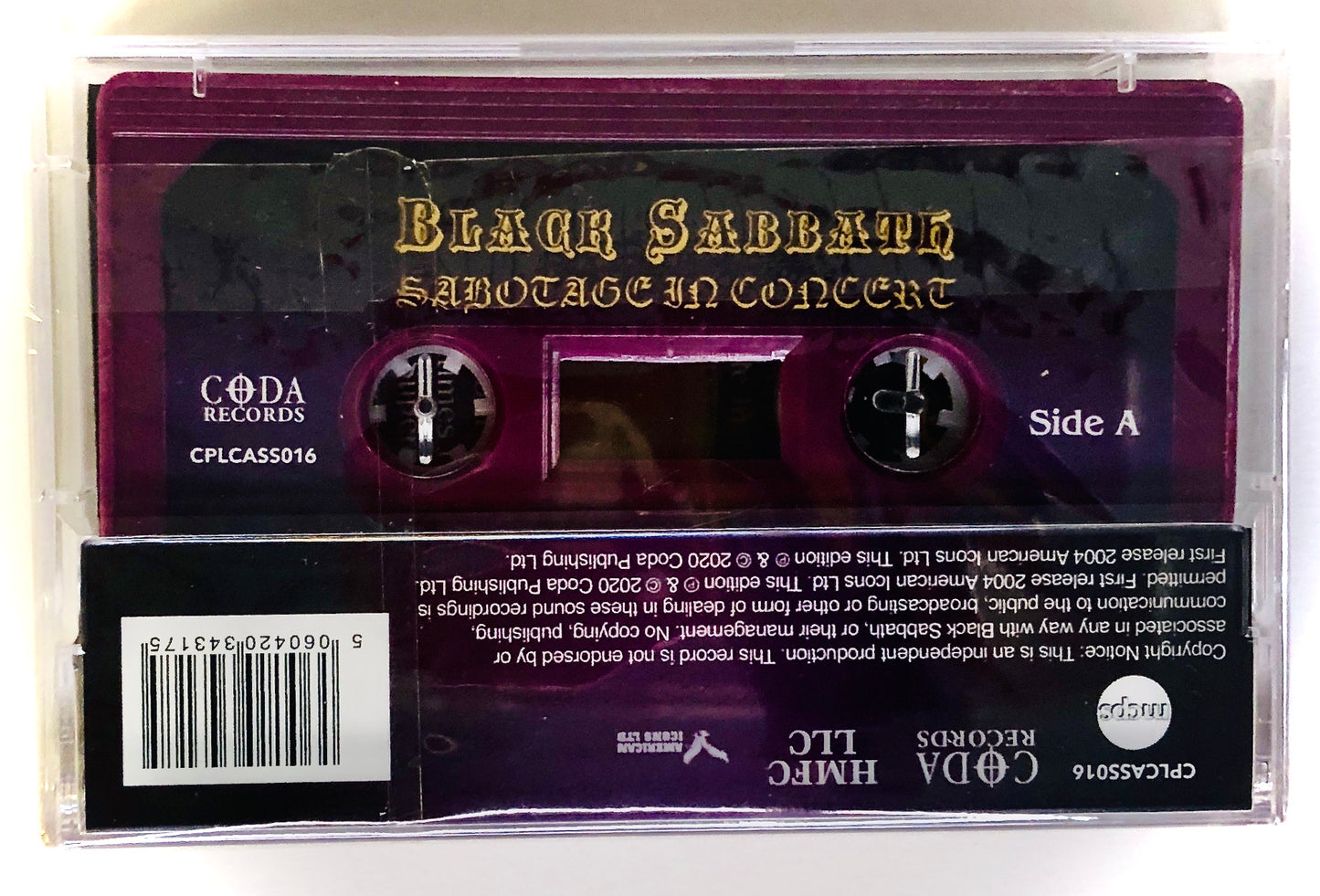 BLACK SABBATH - Sabotage in Concert - Musicassetta Viola (MC) (made in UK)