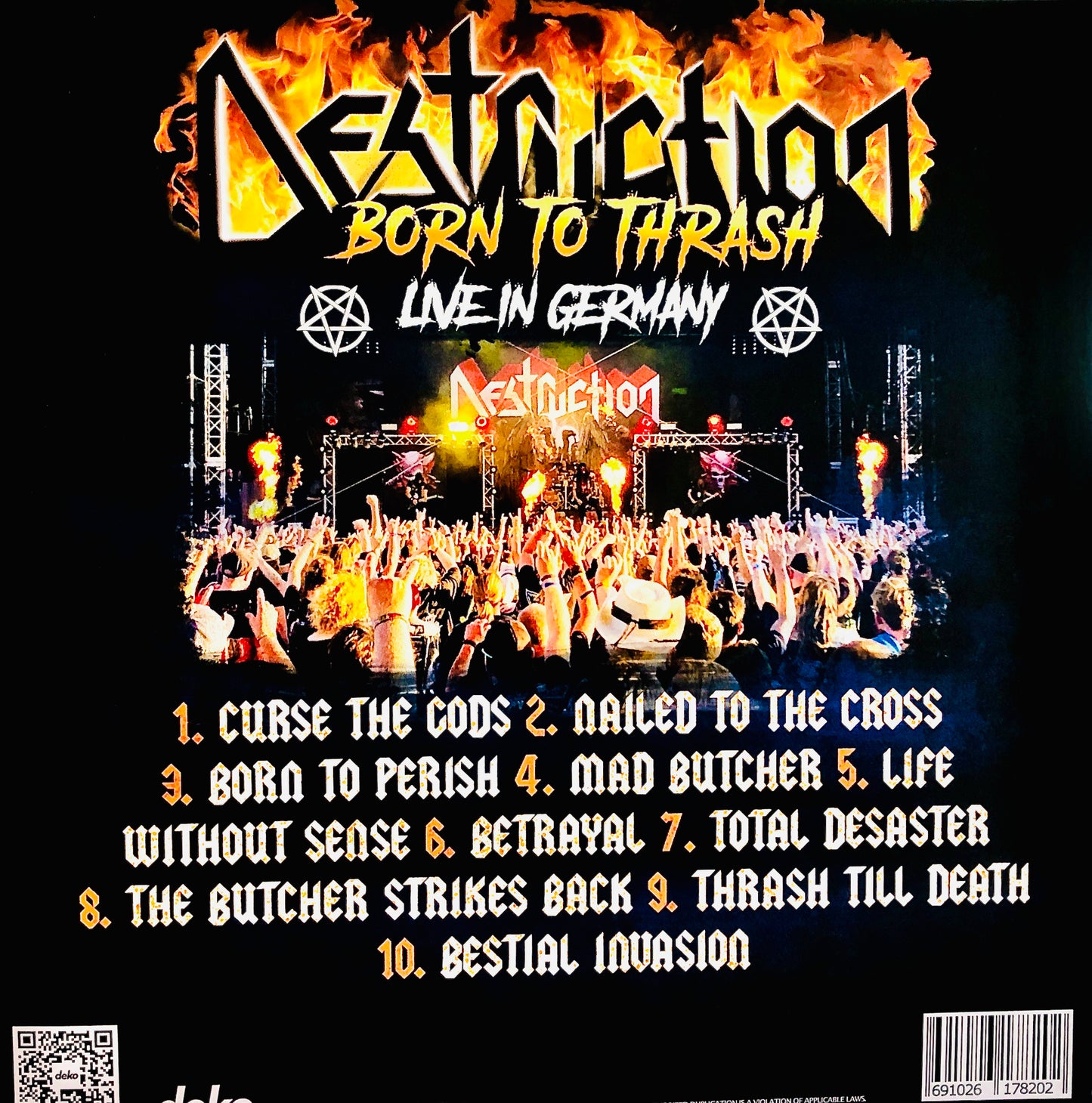 DESTRUCTION - Born to Thrash (Live in Germany) - Doppio Vinile Blu / Nero Splatter (Ed. Lim. Indie Nuclear Blast)