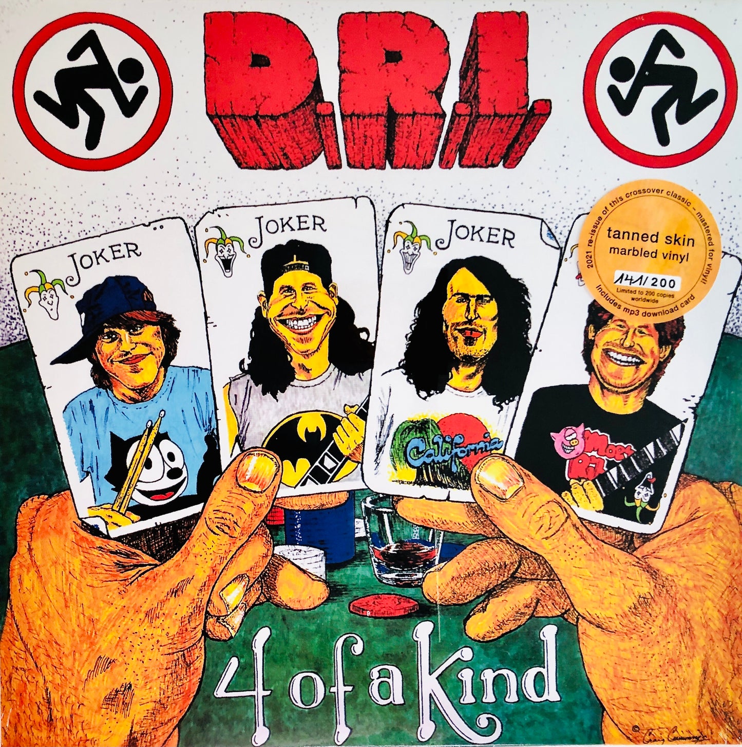 D.R.I. - 4 of a kind - Vinile Ocra (Tanned Skin Marbled Vinyl) + Spilla (+ Pin)