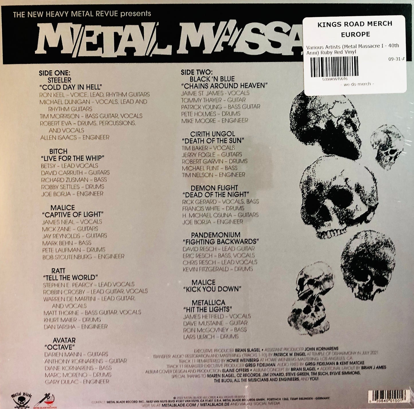 METAL MASSACRE - Volume 1 - Vinile Rosso (Ruby Red Vinyl)