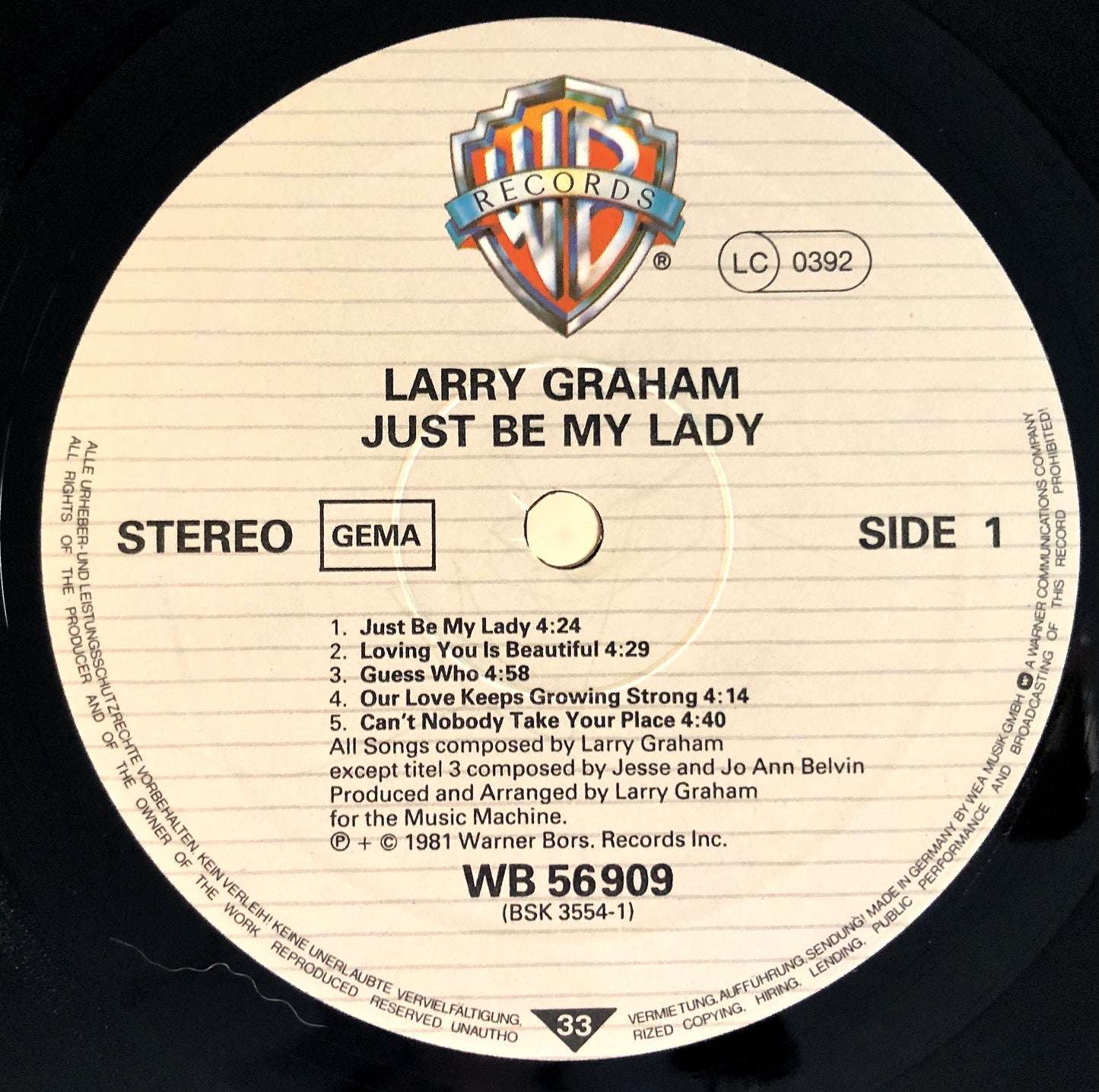 LARRY GRAHAM - Just be my lady - Vinile Nero (Black Vinyl)