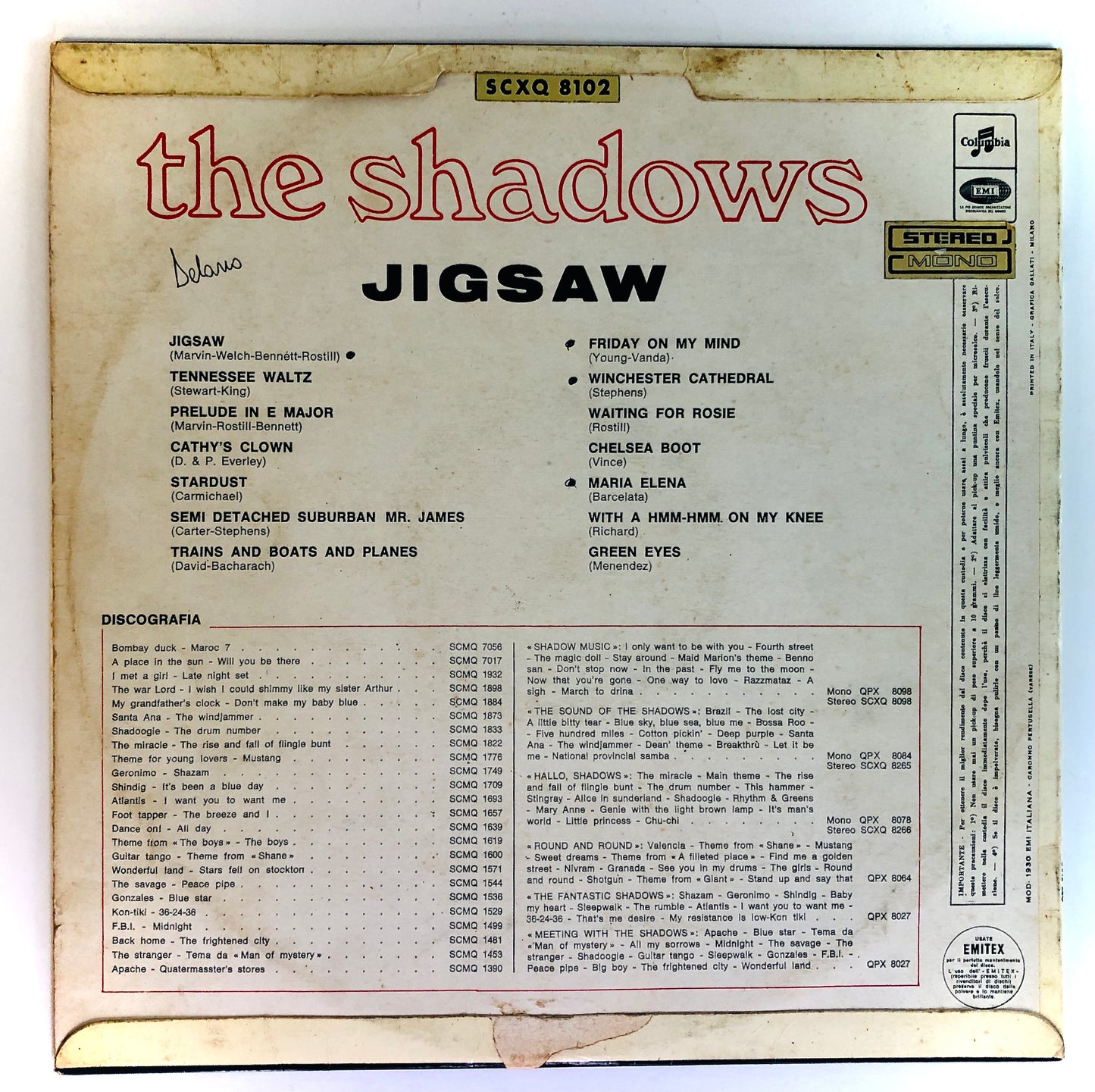 THE SHADOWS - Jigsaw - Vinile Nero (Black Vinyl)